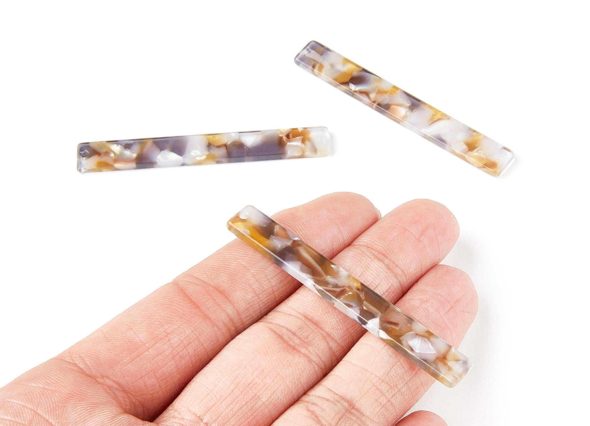 Acetate Stick Charms - Bar Earrings and Pendant - Earring Findings - Jewelry Supplies - Color Code: A372 - 59x7x2.5mm - AC1049Z - DOMEDBAZAAR
