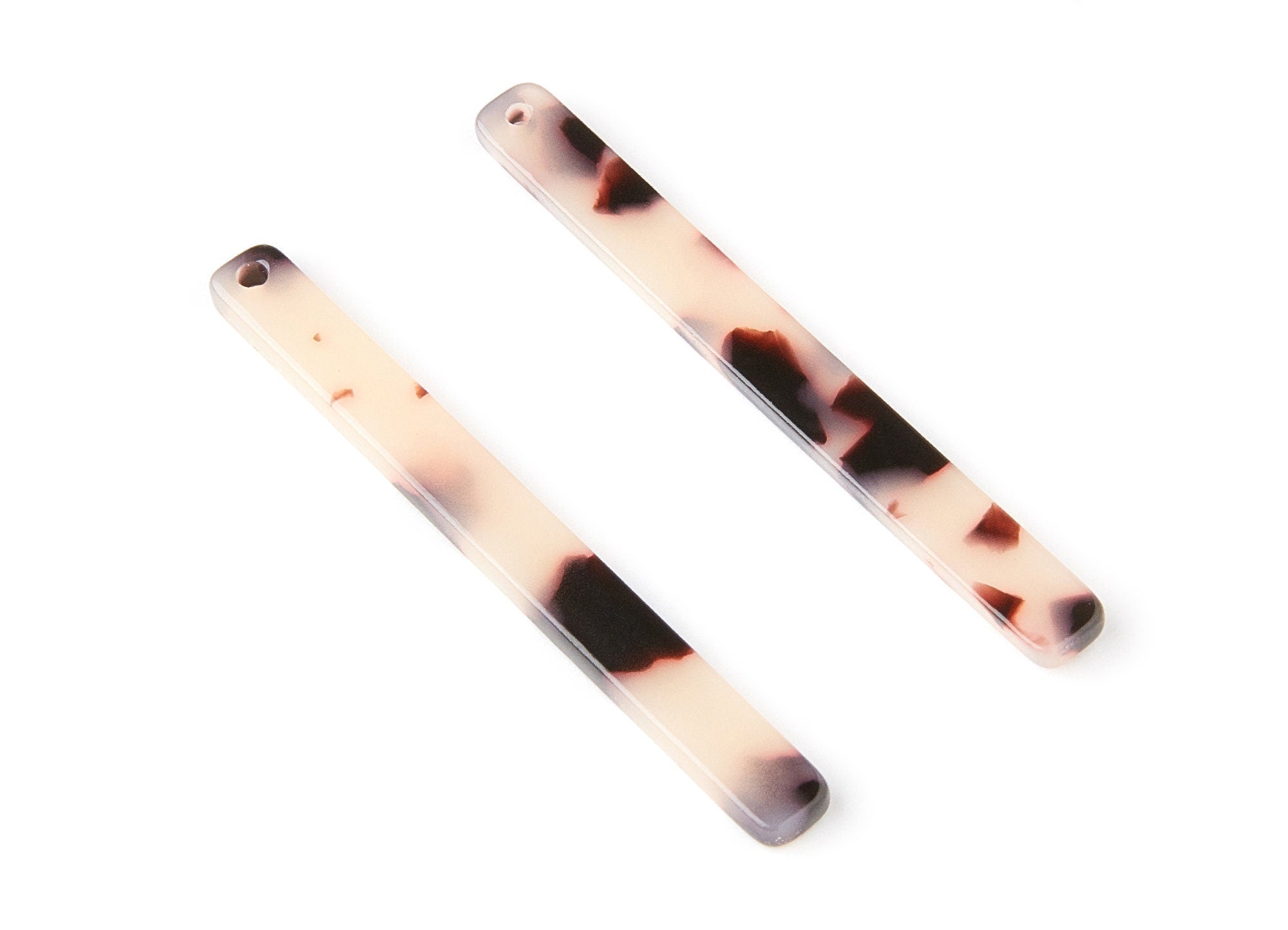 Acetate Acrylic Earring Charms - Blonde Tortoise Shell Earrings -Strip Shaped Pendant - Color Code: A07 - 56,65x5.7x2,5mm - AC1286B - DOMEDBAZAAR