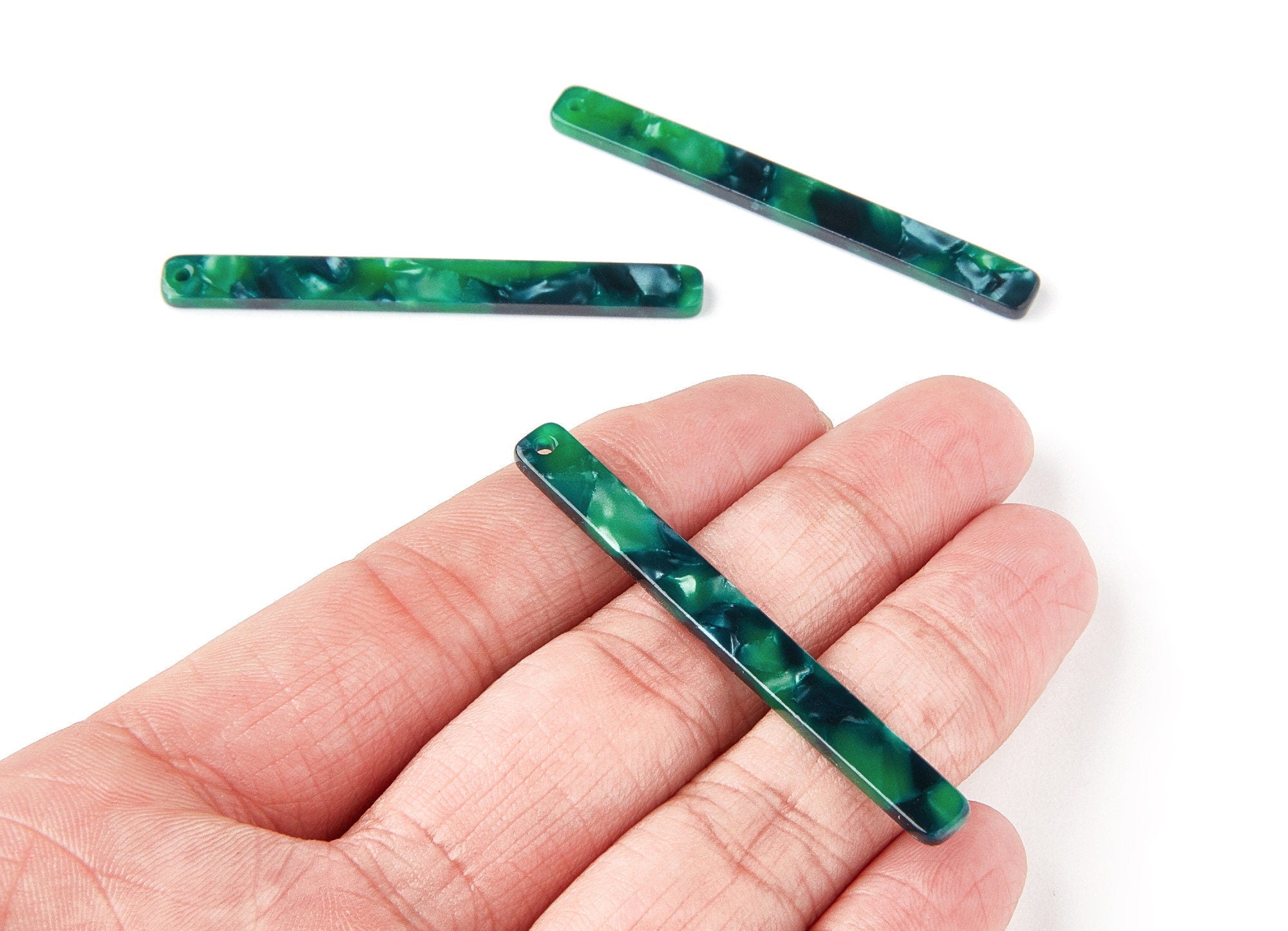 Acetate Strip Earring Charms - Acrylic Strip Pendant - Earring Findings - Jewelry Supplies - Color Code: A13 - 56,65x5.7x2,5mm - AC1286D - DOMEDBAZAAR