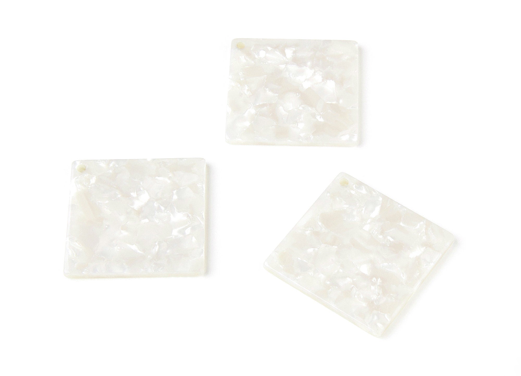 Acrylic Square Earring Charms - Big Square Shaped - Pearl Mosaic Charm - Jewelry Supplies - Color Code: A12 - 34,78x34,78x2,71mm - AC1291A - DOMEDBAZAAR