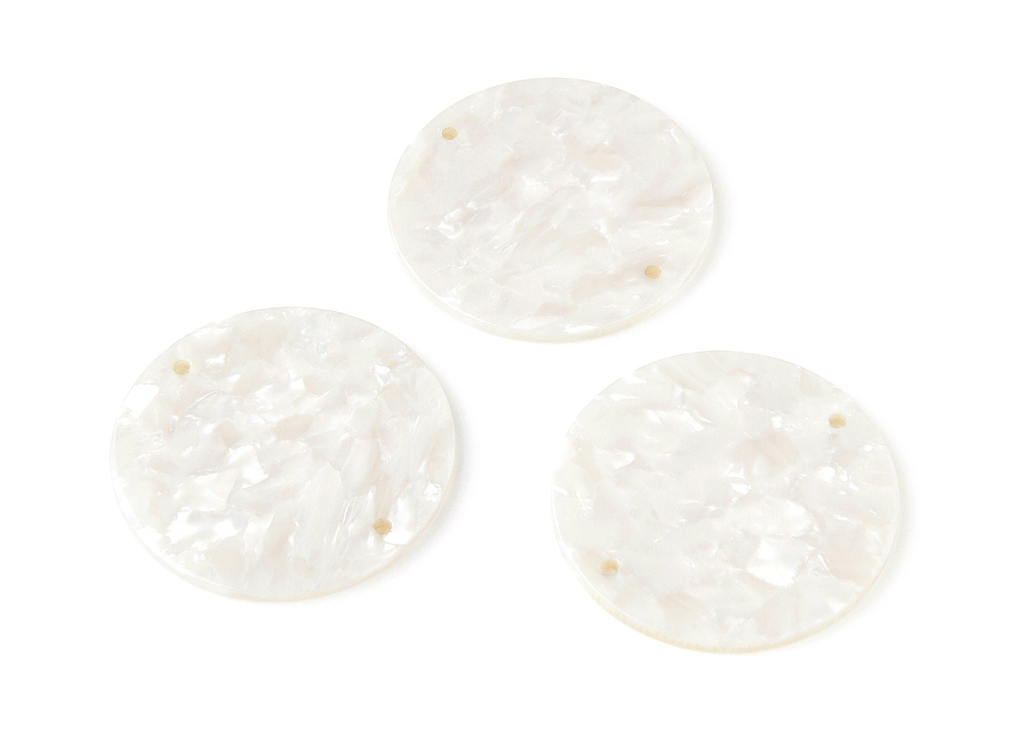 Acrylic Round Earring Charms - Circle Pendant With 2 Holes - Earring Findings - Jewelry Supplies - Color Code: A12 - 45x45x2,7mm- AC1292A - DOMEDBAZAAR