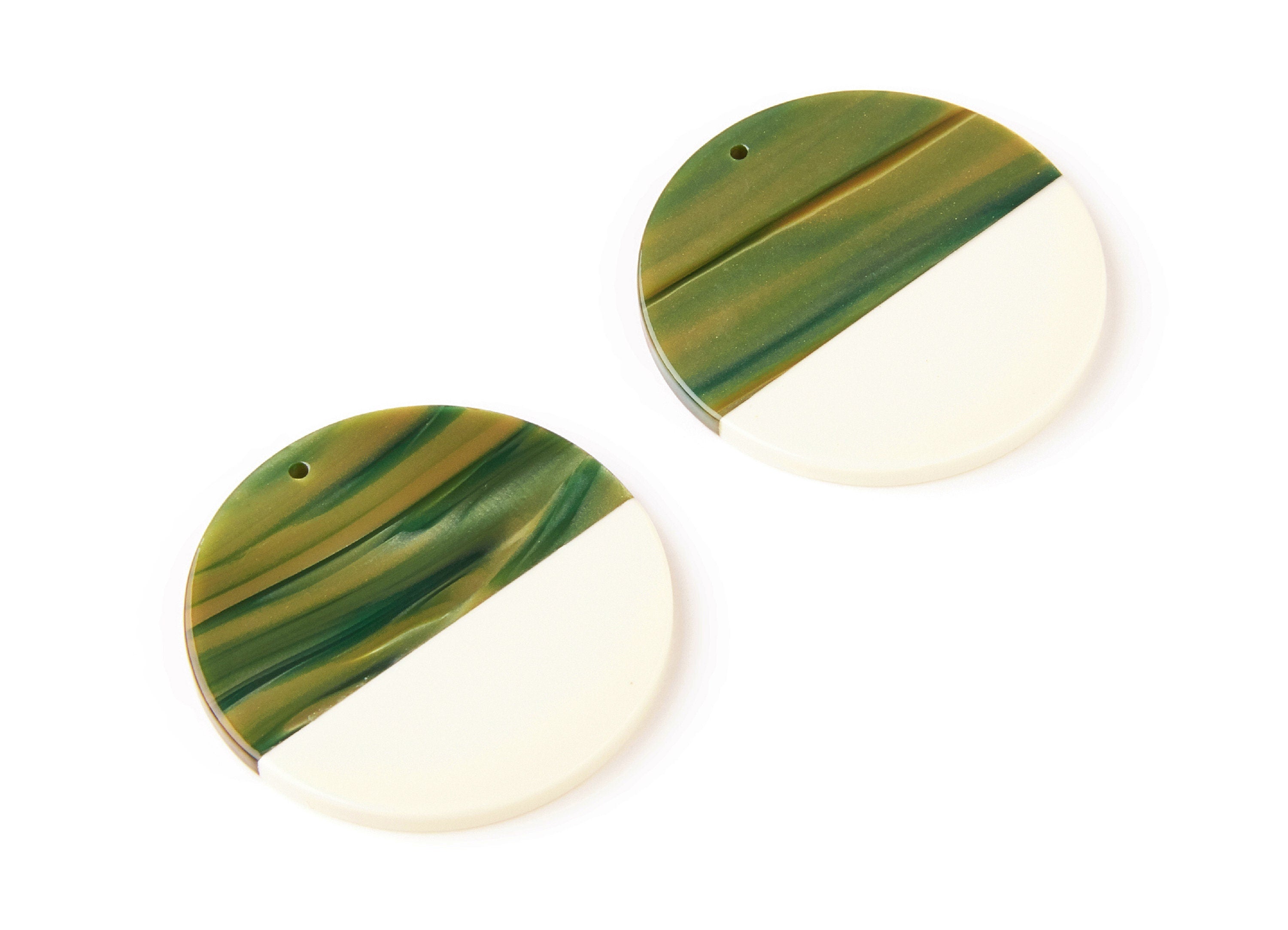 Acetate Round Charms - Coin Earrings and Pendant - Earring Findings - Jewelry Supply - 35,15x35,15x3mm - AC1256D - DOMEDBAZAAR