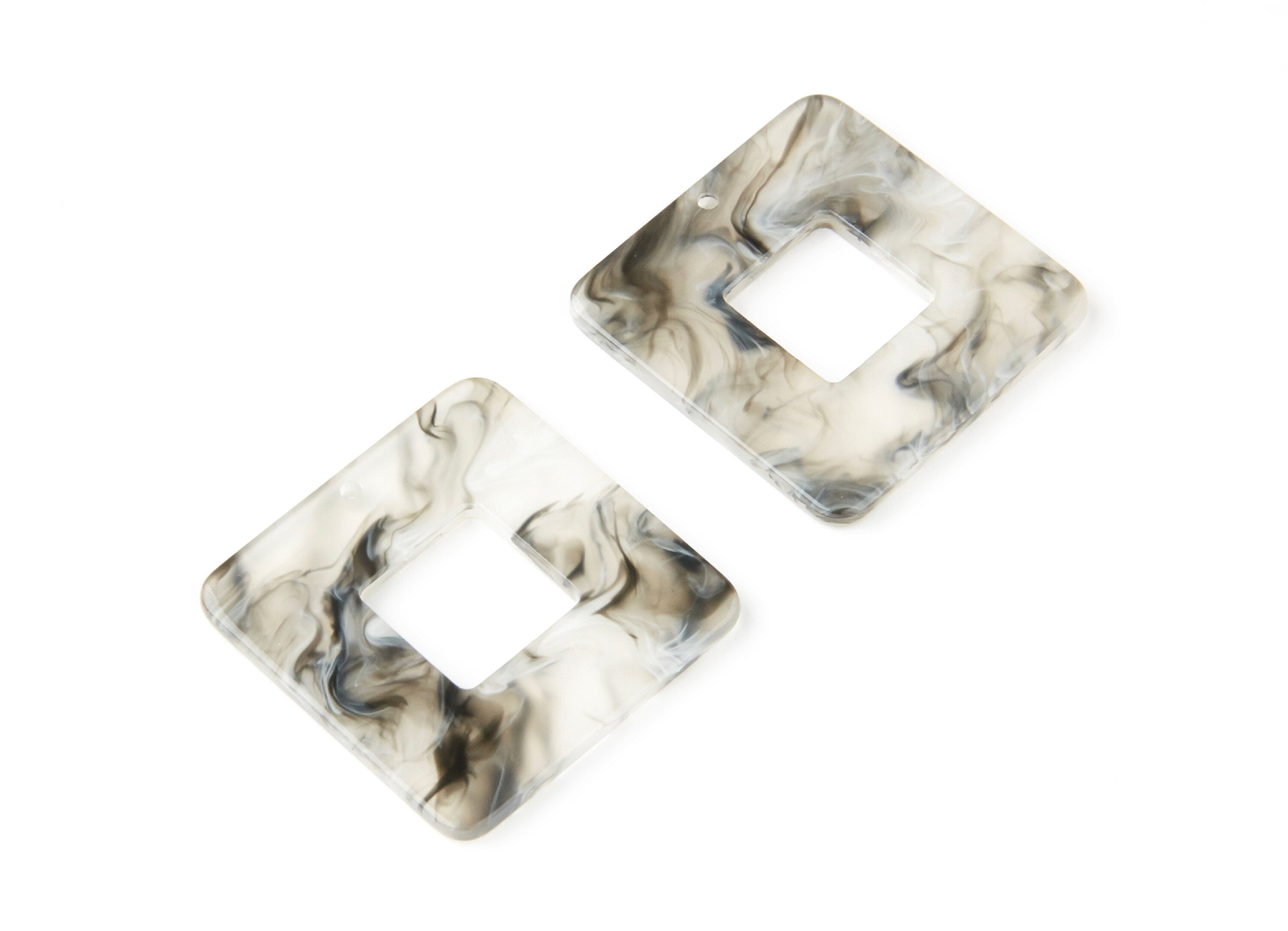 Acrylic Square Earring Charms - Square Pendant - Earring Findings - Jewelry Supplies - 30mm x 30mm x 2.63mm - AC1258C - DOMEDBAZAAR