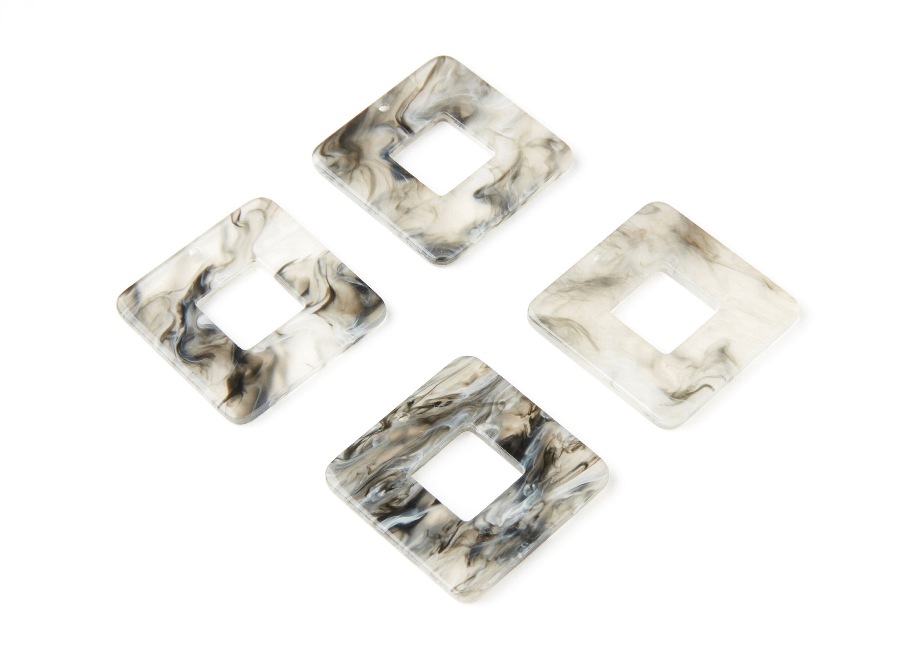 Acrylic Square Earring Charms - Square Pendant - Earring Findings - Jewelry Supplies - 30mm x 30mm x 2.63mm - AC1258C - DOMEDBAZAAR