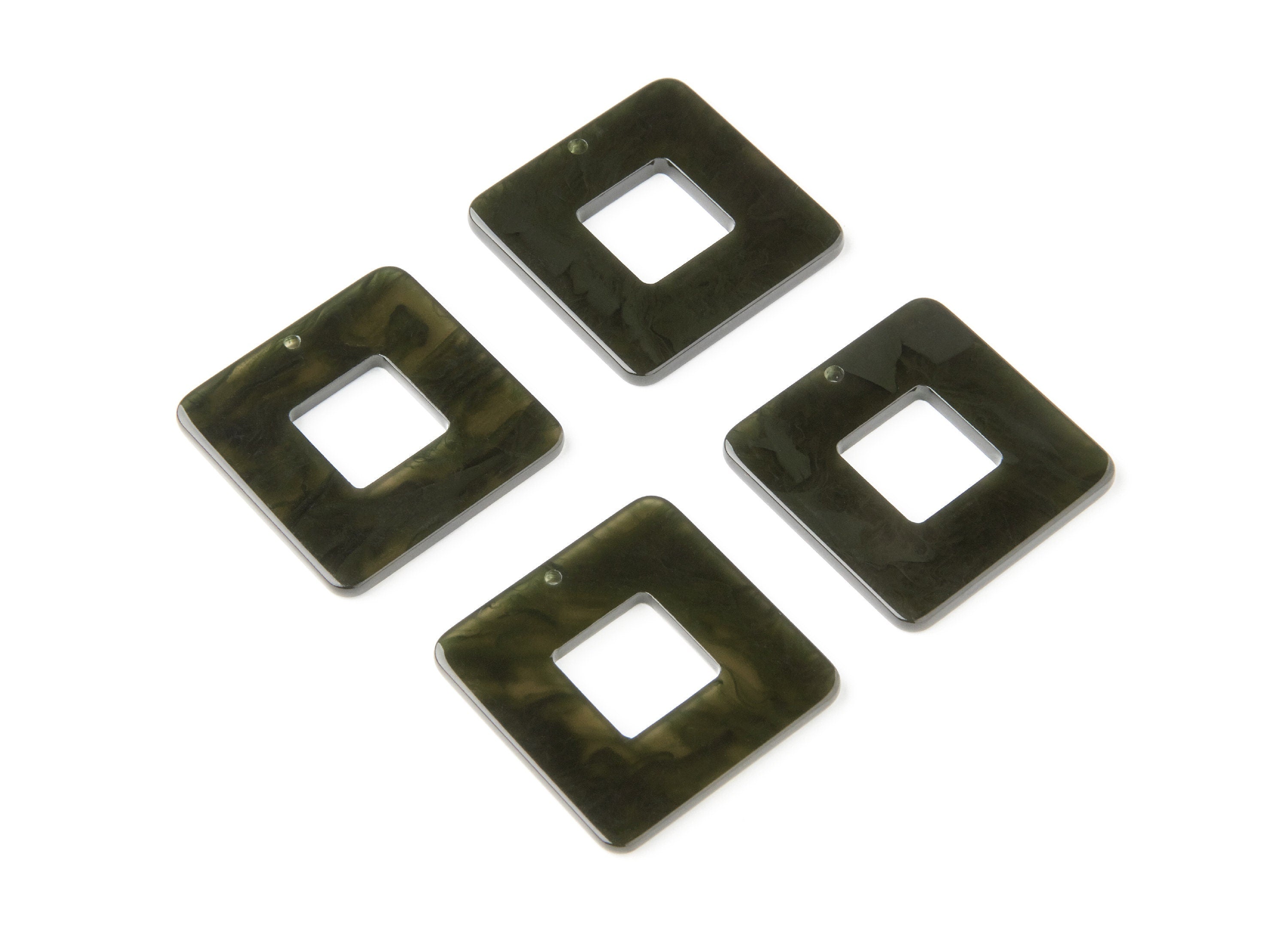 Acrylic Square Earring Charms - Square Pendant - Earring Findings - Jewelry Supplies - Color Code: A136 - 30mm x 30mm x 2.63mm - AC1258D - DOMEDBAZAAR