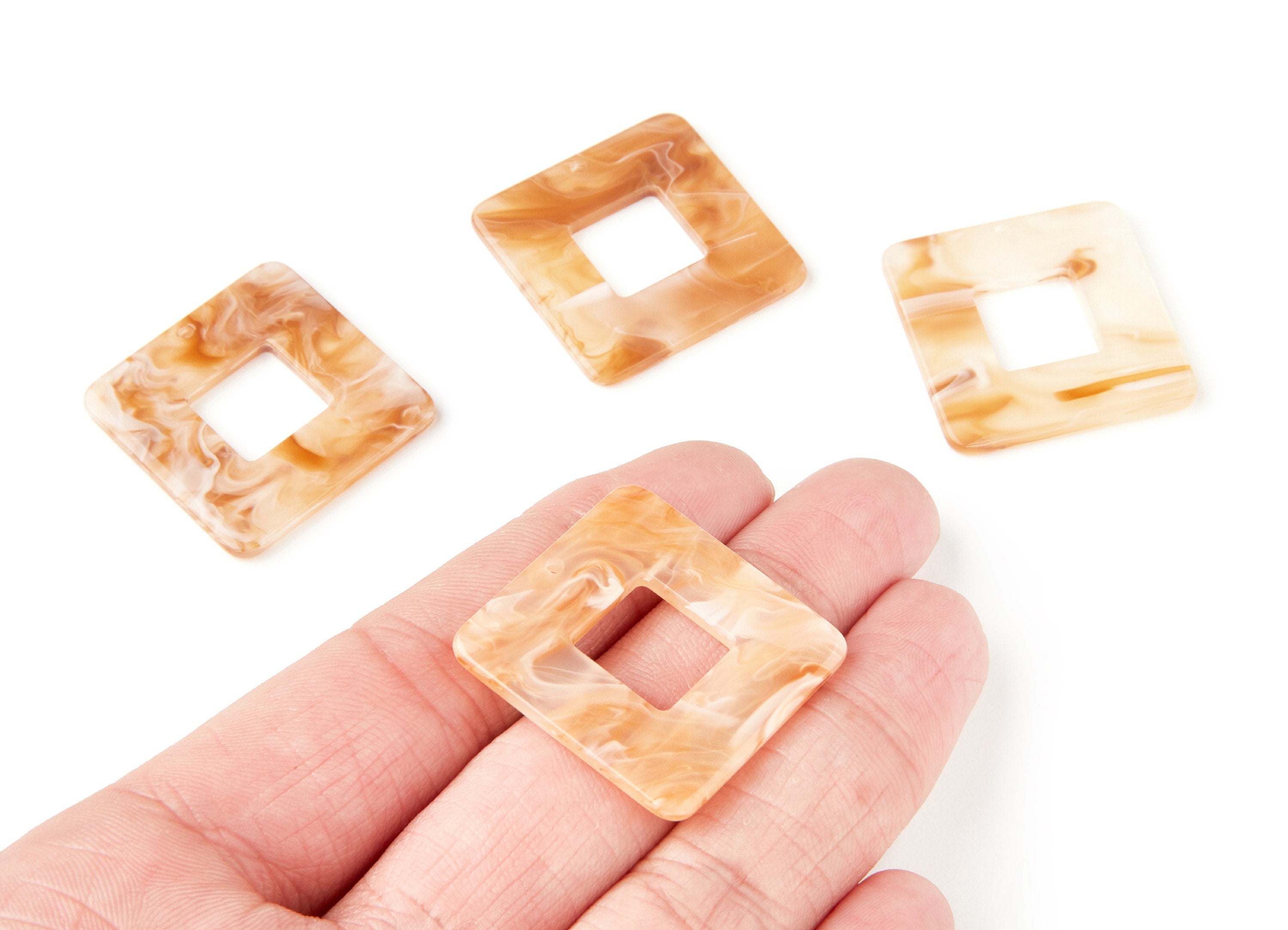 Acrylic Square Earring Charms - Square Shaped Earrings - Earring Findings - Jewellery Supplies - 30x30x2.63mm - AC1258E - DOMEDBAZAAR