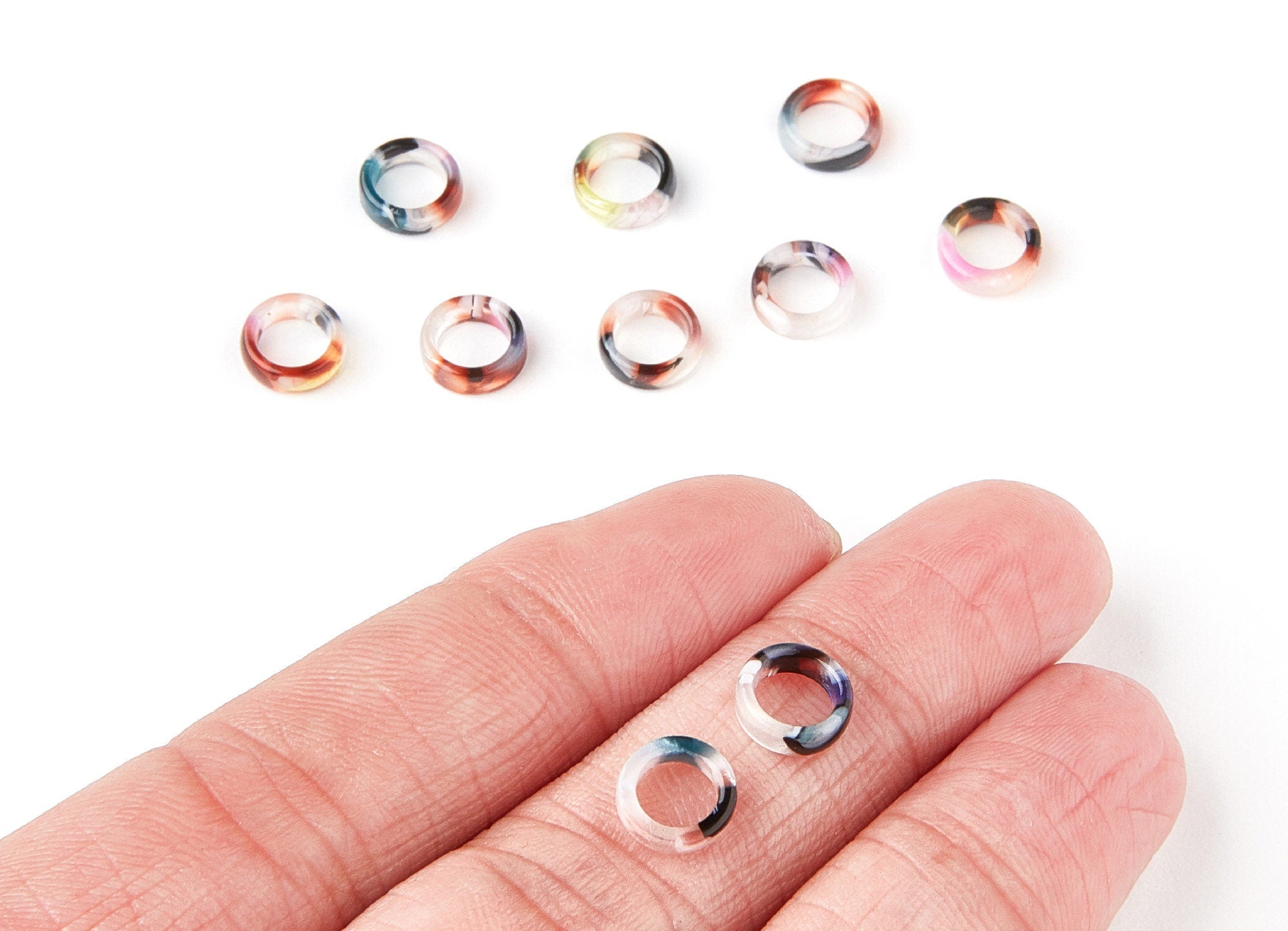 Acetate Circle Earring Charms - Acetate Circle Pendant - Earring Findings - Jewelry Supplies - Color Code: A11 - 8,12x8,12x2,64mm - AC1285B - DOMEDBAZAAR