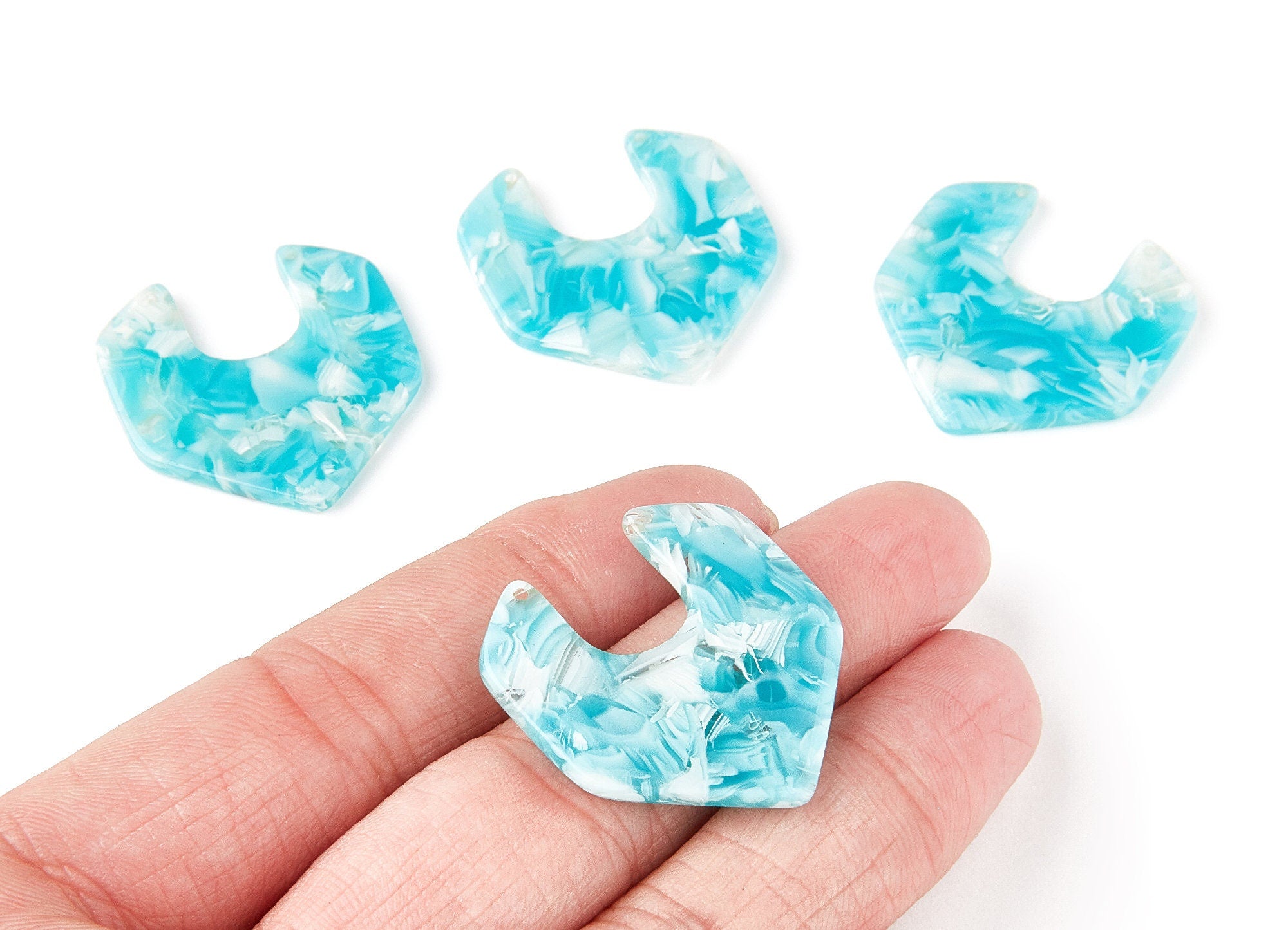 Acetate Geometric Earring Charms - Geometric Shaped Pendant - Earring Findings - Jewelry Supplies - 31,16x30,17x2,6mm - AC1246F - DOMEDBAZAAR