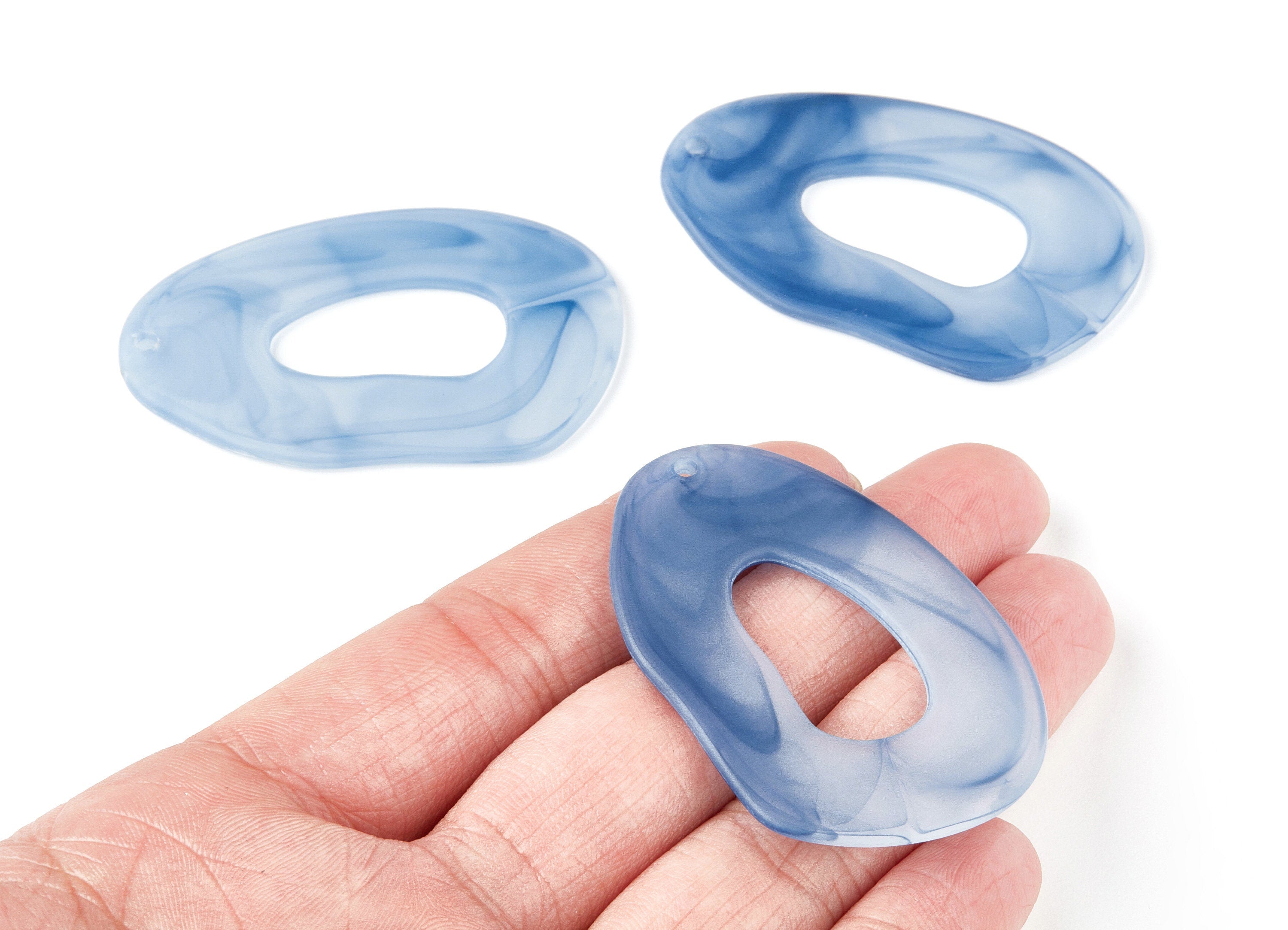 Resin Charms - Resin Earrings - Oval Shaped Earrings Charms - Earring Findings - Jewelery Making - 55.97x35.8x2.75mm - AC1297B - DOMEDBAZAAR