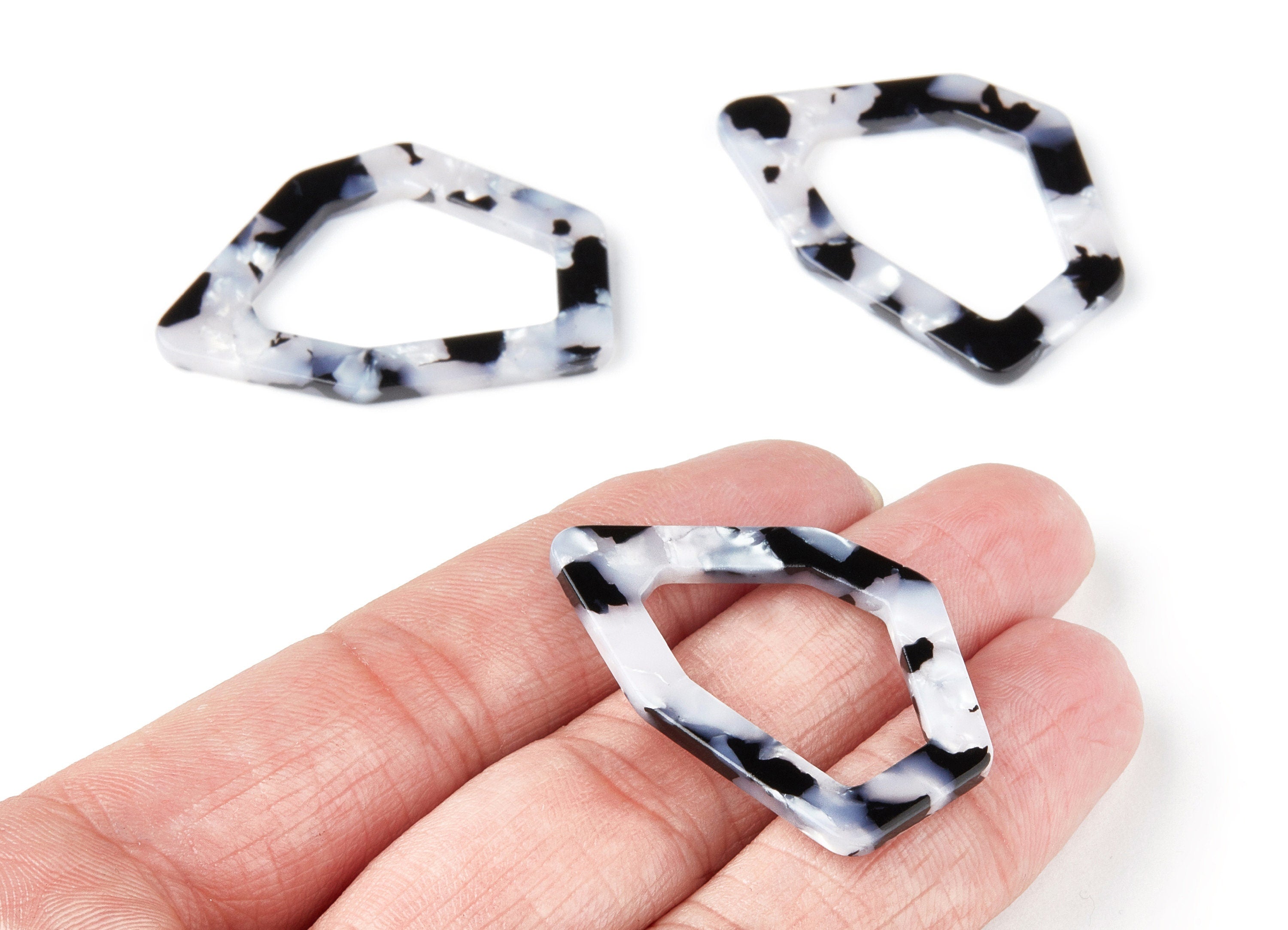 Acetate Geometric Earring Charms - Geometric Pendant - Earring Findings - Jewelry Supplies - Color Code: A15 - 40,25x28x2,95mm - AC1281C - DOMEDBAZAAR