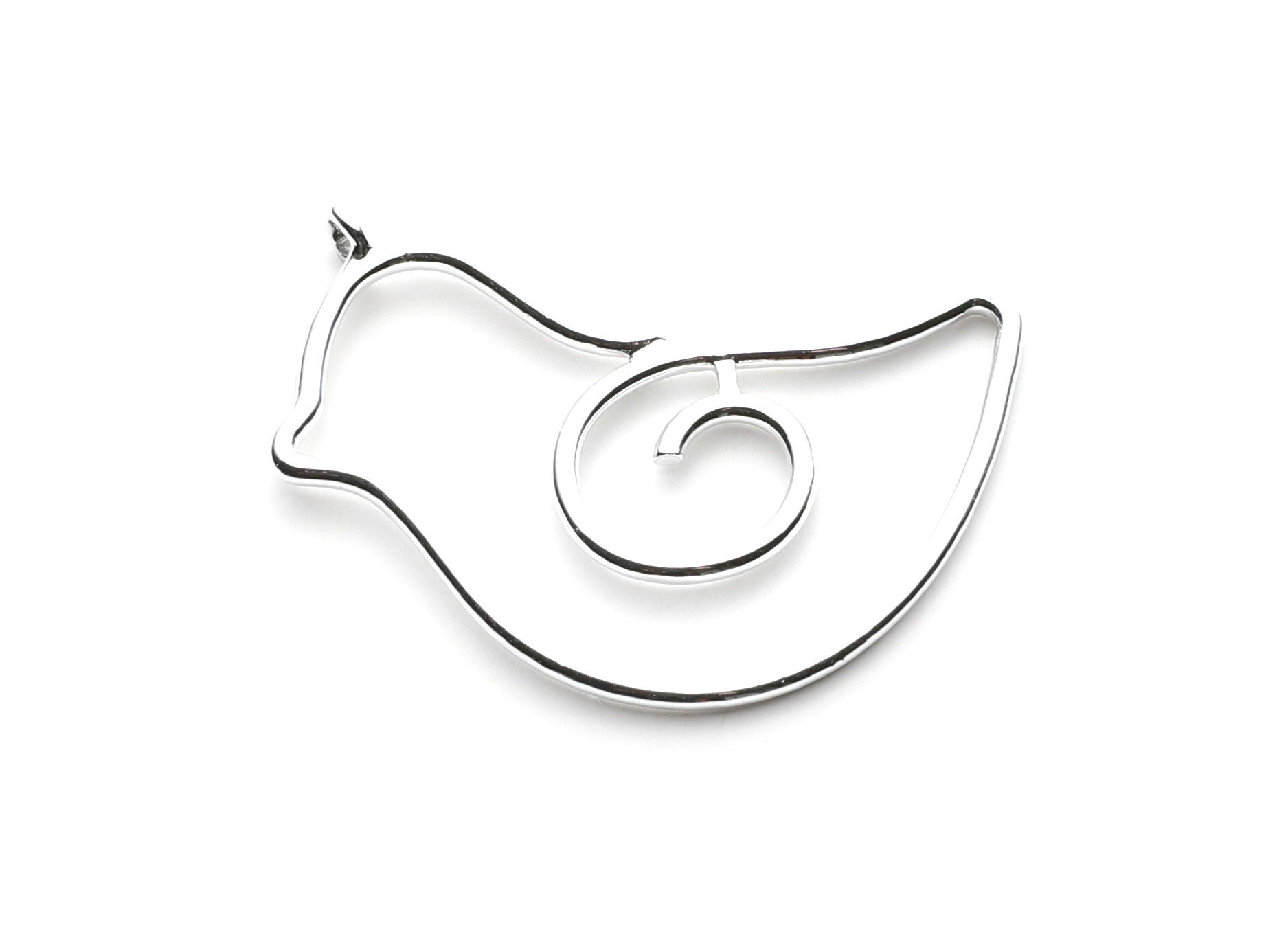 Big Bird Shaped Charms- Zinc Alloy Earring Finding - Nickel / Silver Tone - Alloy Pendant for Necklace - 43.87x29.5x1.84mm - ZZ1264N - DOMEDBAZAAR