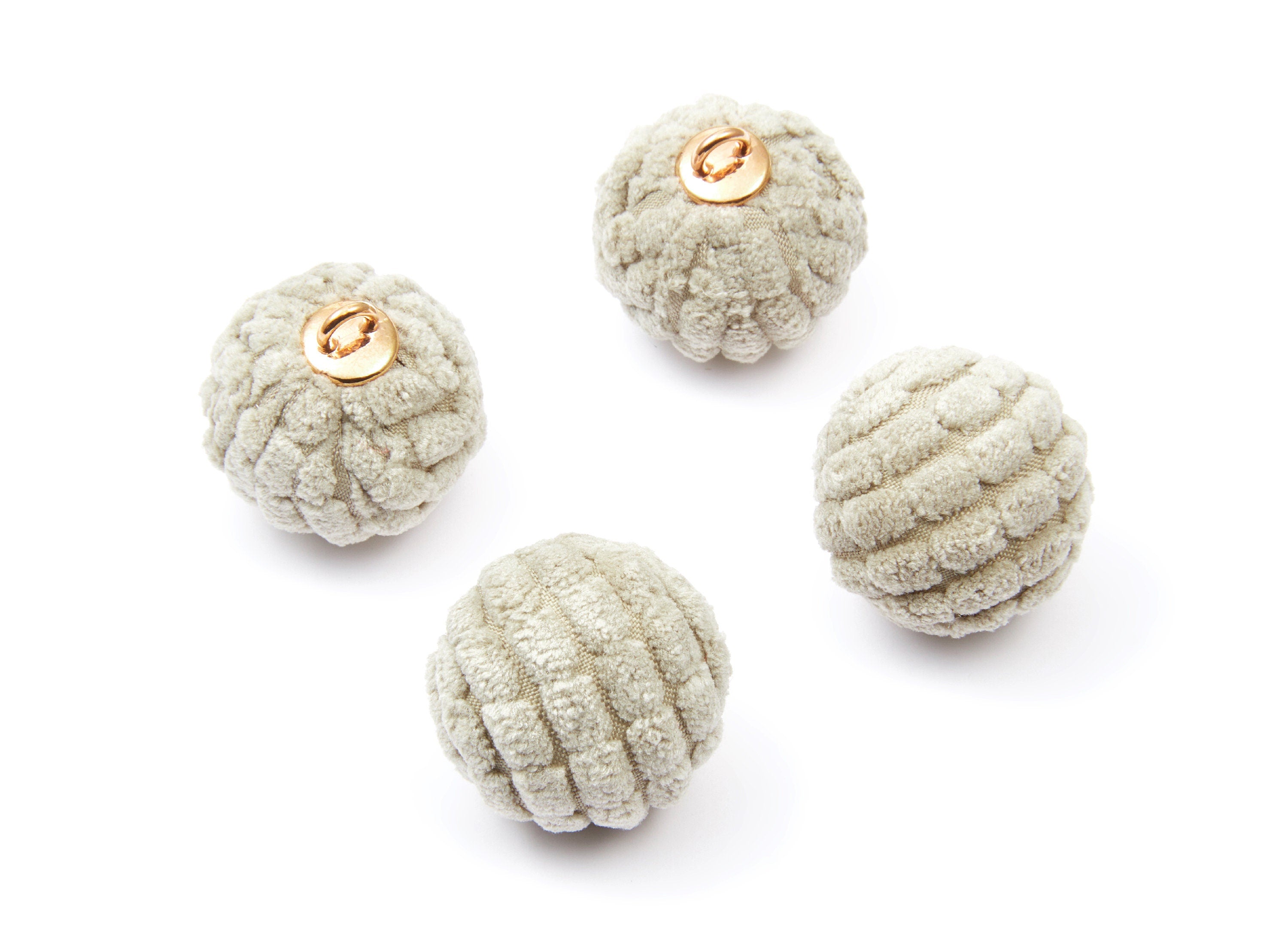 Pom Pom Earring Charms - Fur Ball Pendant - Aluminum Fabric Alloy - Earring Findings - Jewelry Accessories - 26x27mm - TT1013A - DOMEDBAZAAR