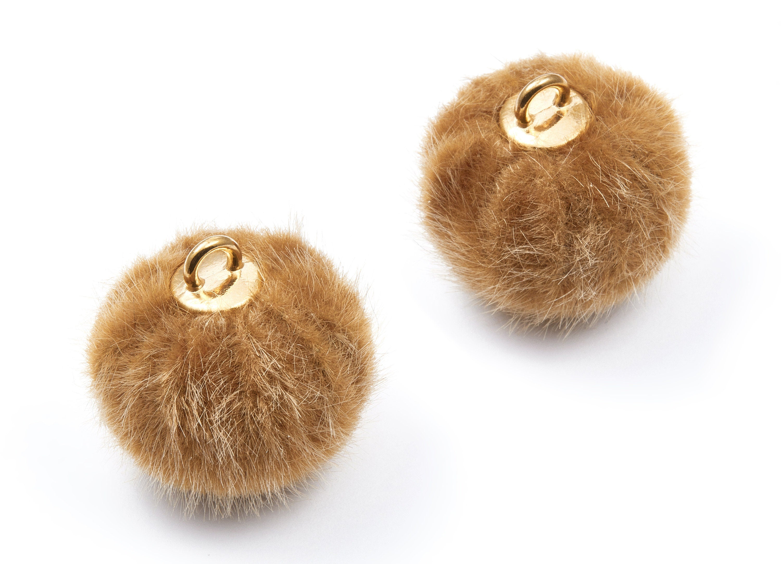 Pom Pom Earring Charms - Fur Ball Pendant - Aluminum Fabric Alloy - Earring Findings - Jewelry Accessories - 25.7x27.7mm - TT1014A - DOMEDBAZAAR
