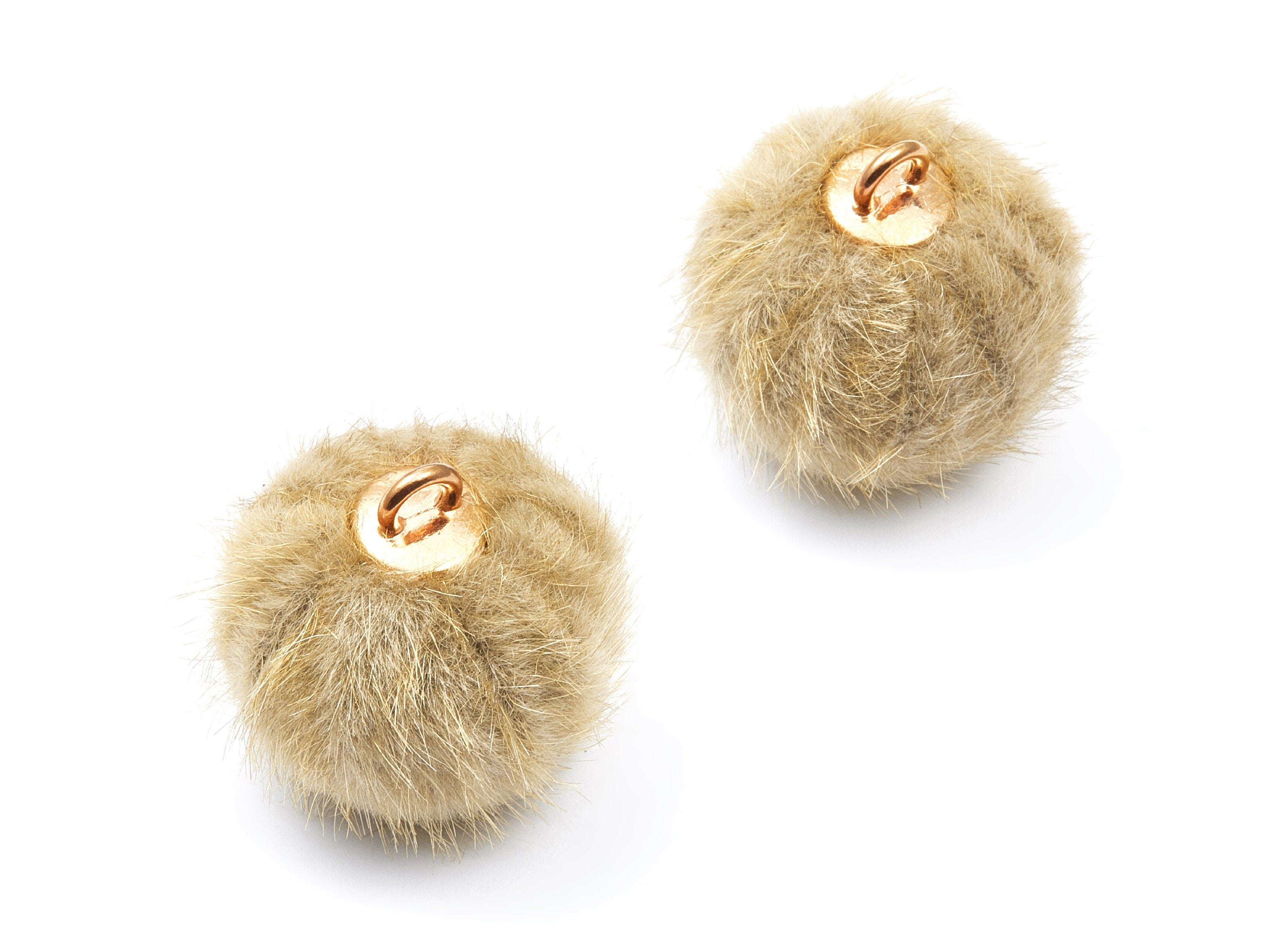 Pom Pom Earring Charms - Fur Ball Pendant - Aluminum Fabric Alloy - Earring Findings - Jewelry Accessories - 25.7x27.7mm - TT1014B - DOMEDBAZAAR