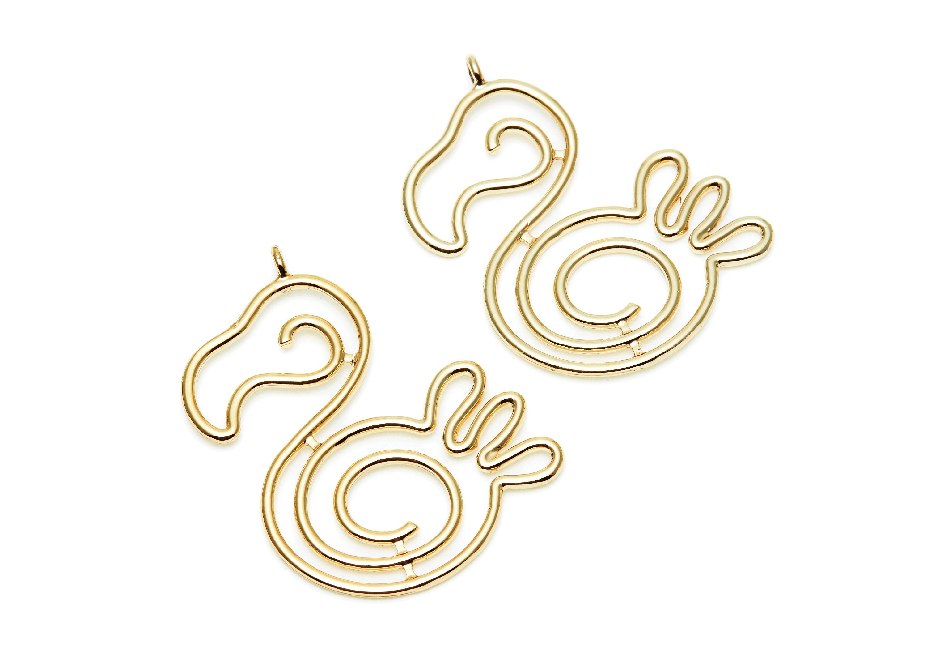 Big Duck Shaped Charms- Zinc Alloy Earring Finding - Gold Tone - Alloy Pendant for Necklace - Jewelry Supplies - 48.85x34.5x2.15mm - ZZ1274G - DOMEDBAZAAR