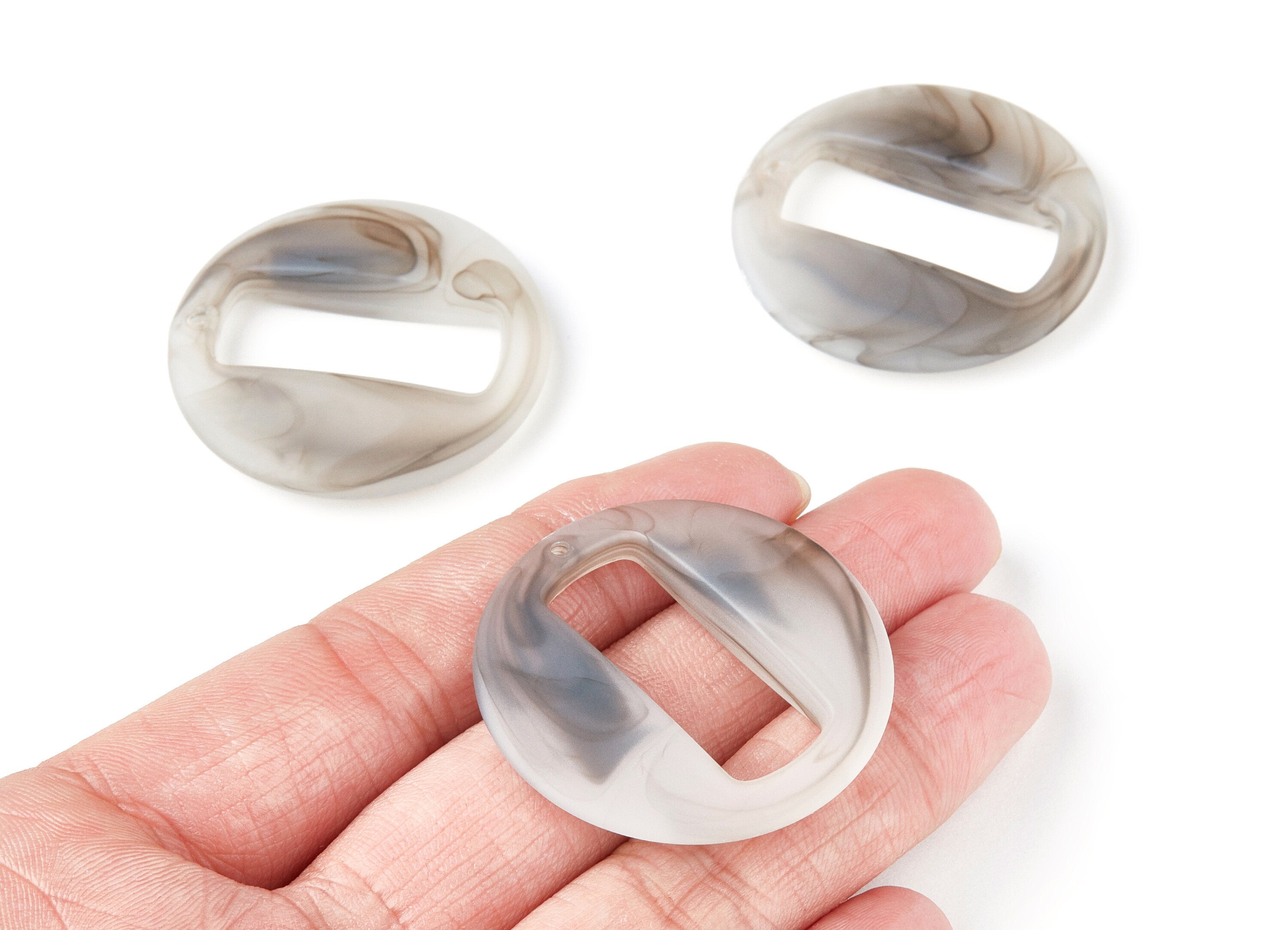 Resin Charms - Matte Resin Earrings - Round Circle Shaped - Rectangle Shaped - Jewelry Supplies - 39.06x39.06x6.86mm - AC1274P - DOMEDBAZAAR
