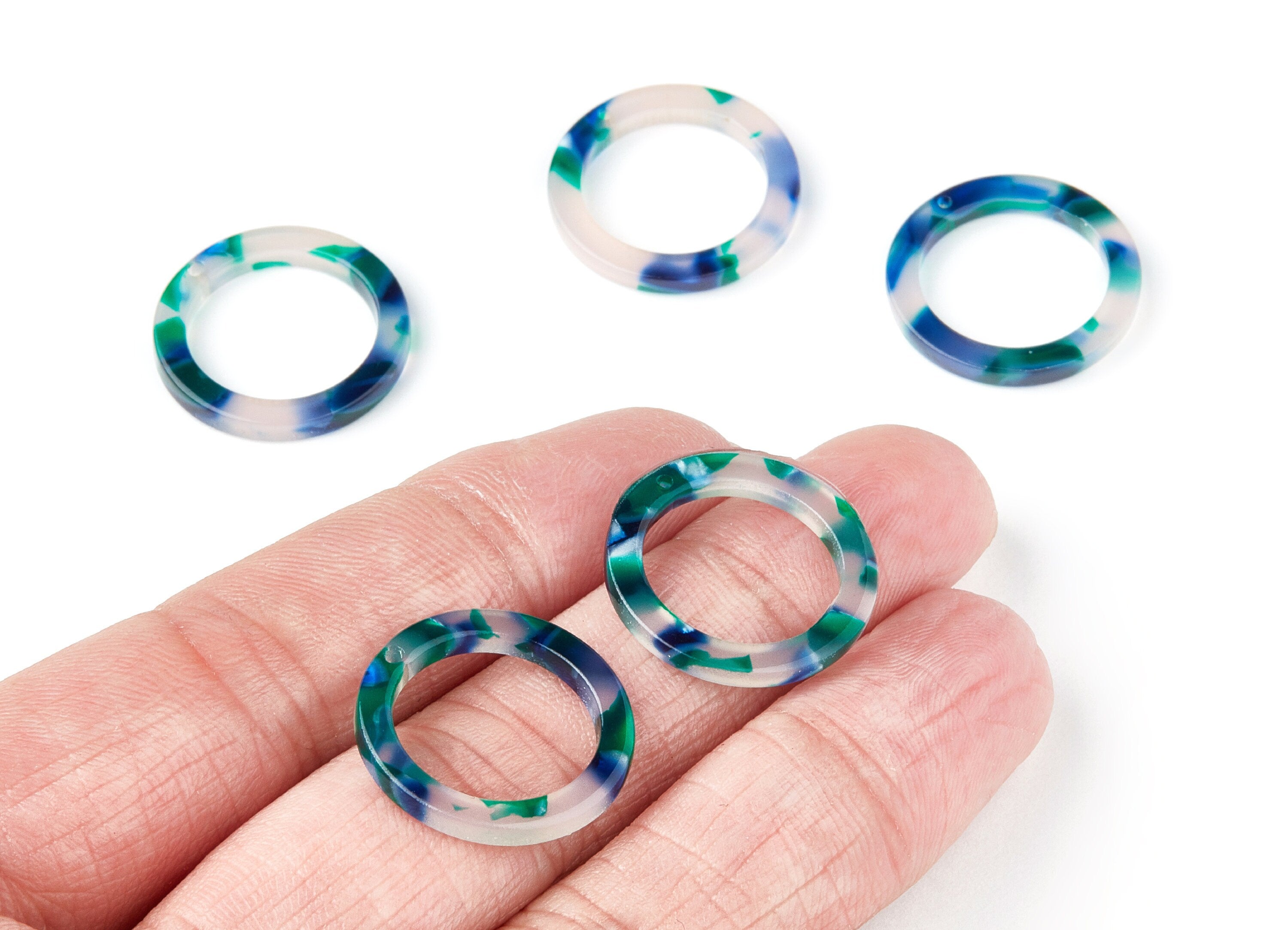 Acetate Hoop Charms - Circle Earring and Pendant - Earring Findings - Jewelry Supplies - Color Code: A18 - 21.18x21.18x2.75mm - AC1153G - DOMEDBAZAAR