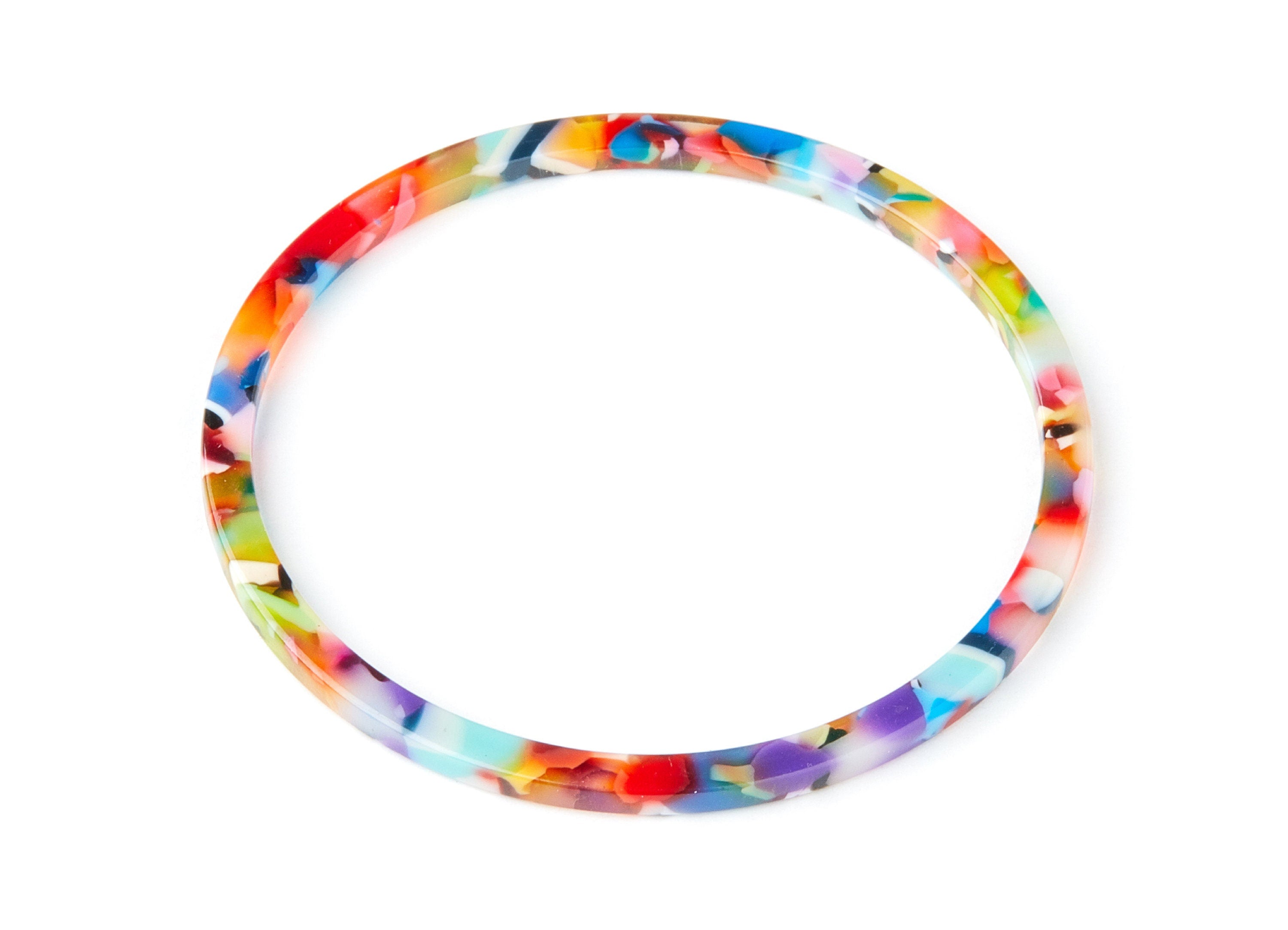 Acetate Hoop Earring Charms - Acrylic Circle Pendant - Earring Findings - Jewelry Supplies - Color Code: A21 - 57x57x2.7mm- AC1165P - DOMEDBAZAAR