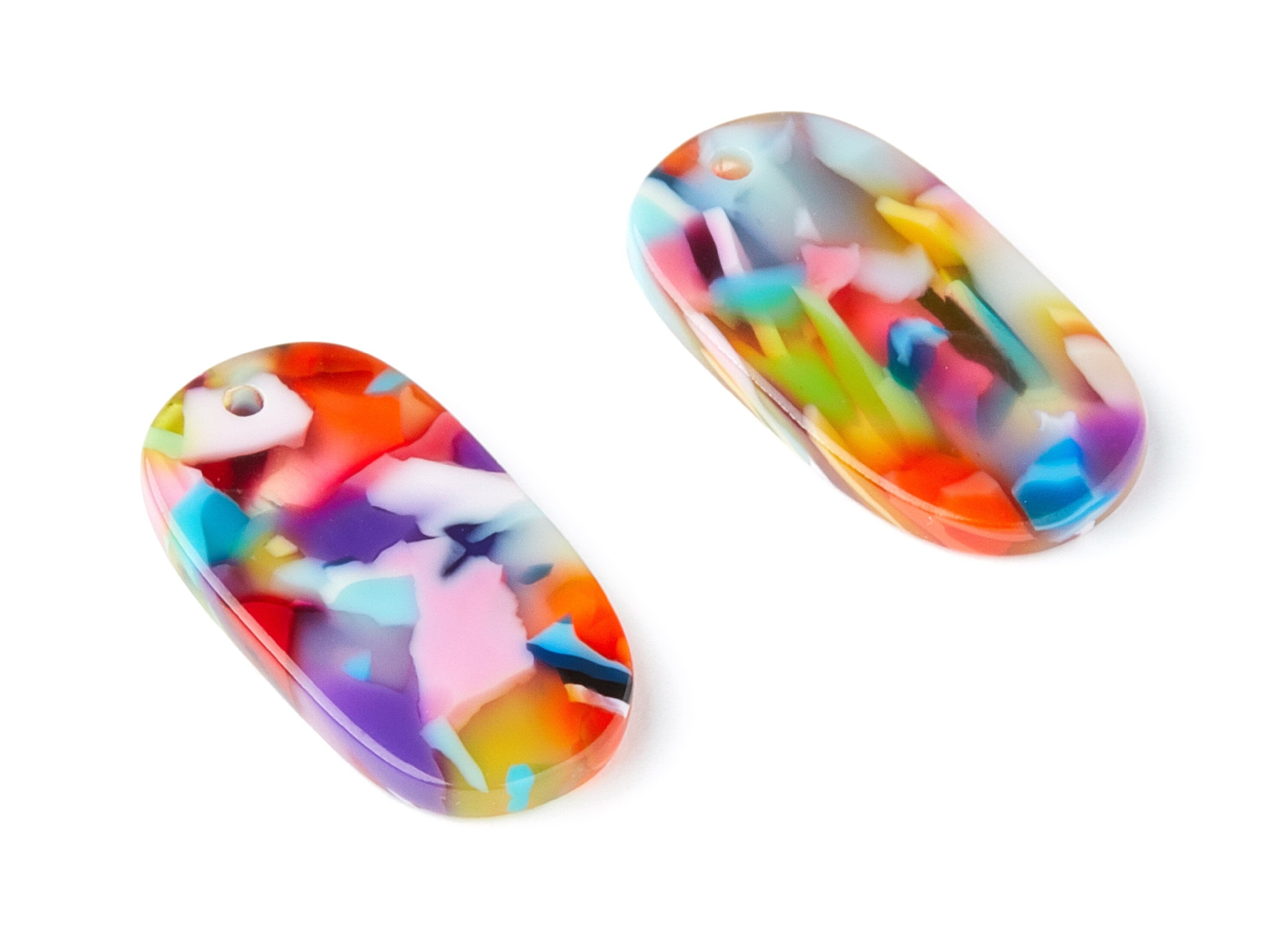 Acetate Oval Charms - Oval Earrings and Pendant - Earring Findings - Jewelry Supplys - Color Code: A21 - 26.65x13.9x2.63mm - AC1156T - DOMEDBAZAAR