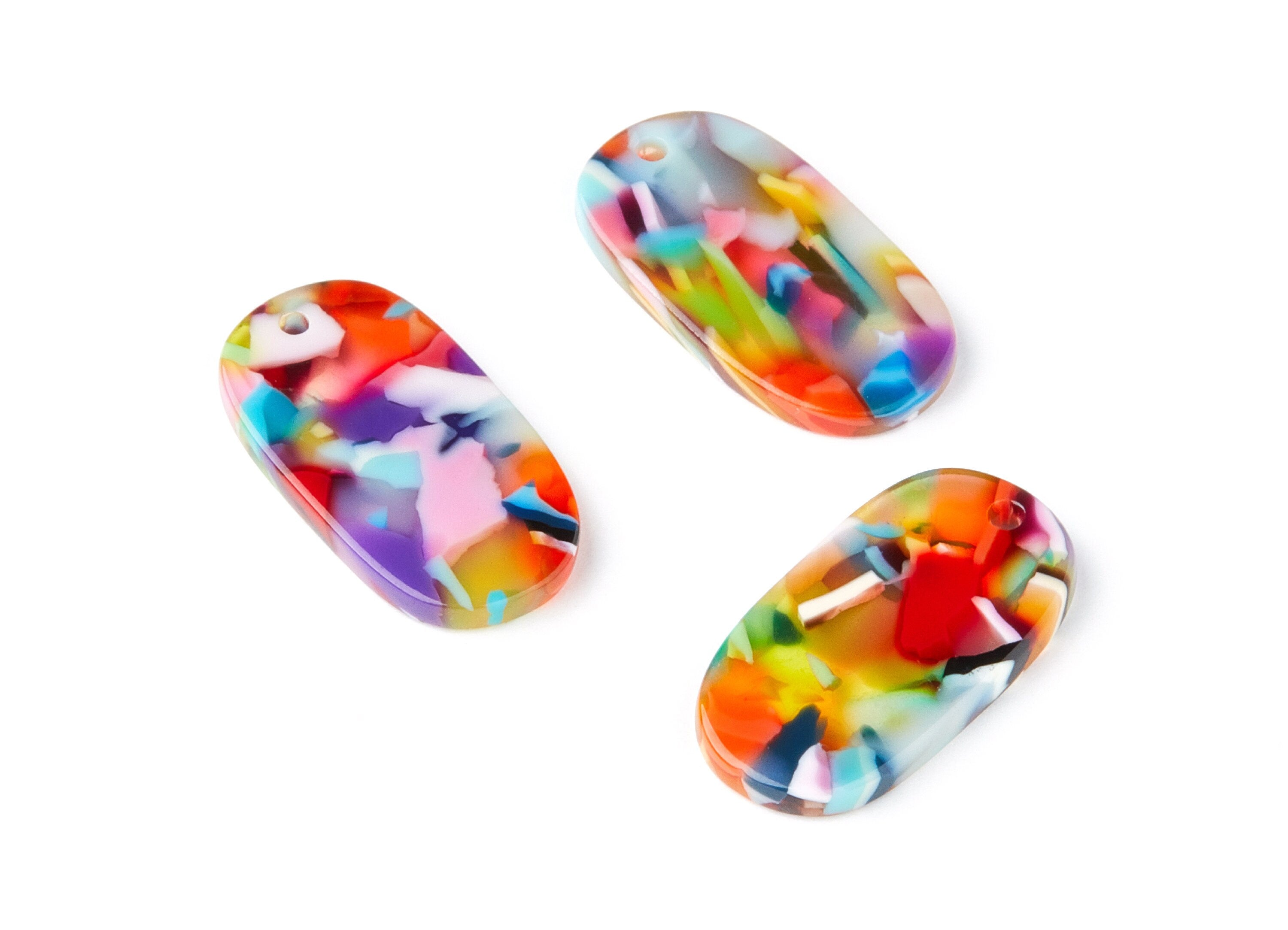 Acetate Oval Charms - Oval Earrings and Pendant - Earring Findings - Jewelry Supplys - Color Code: A21 - 26.65x13.9x2.63mm - AC1156T - DOMEDBAZAAR