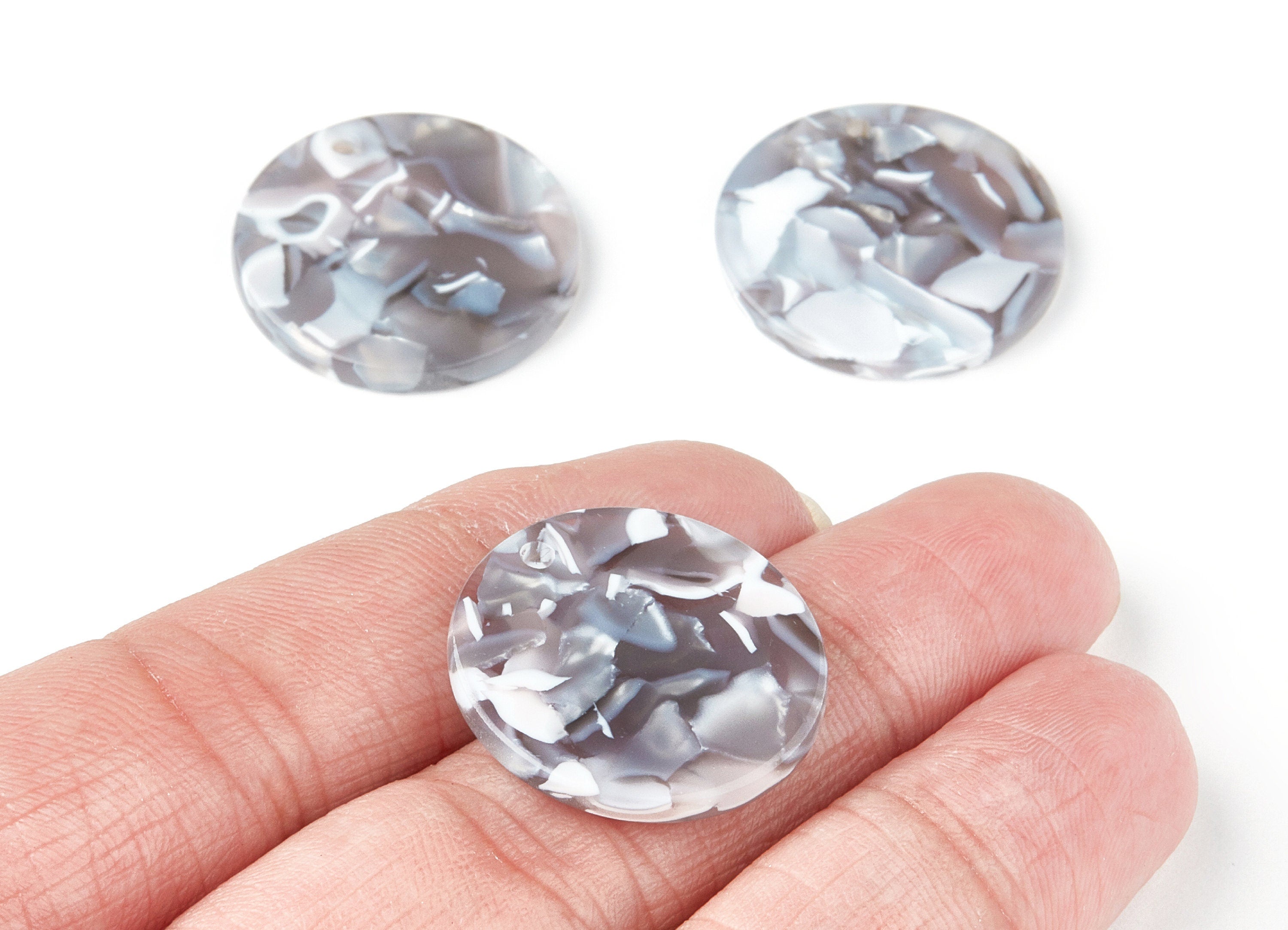 Acetate Round Charms - Coin Earrings and Pendant - Earring Findings - Jewelry Supplies - Color Code: A20 - 23.8x23.8mm - AC1076L - DOMEDBAZAAR