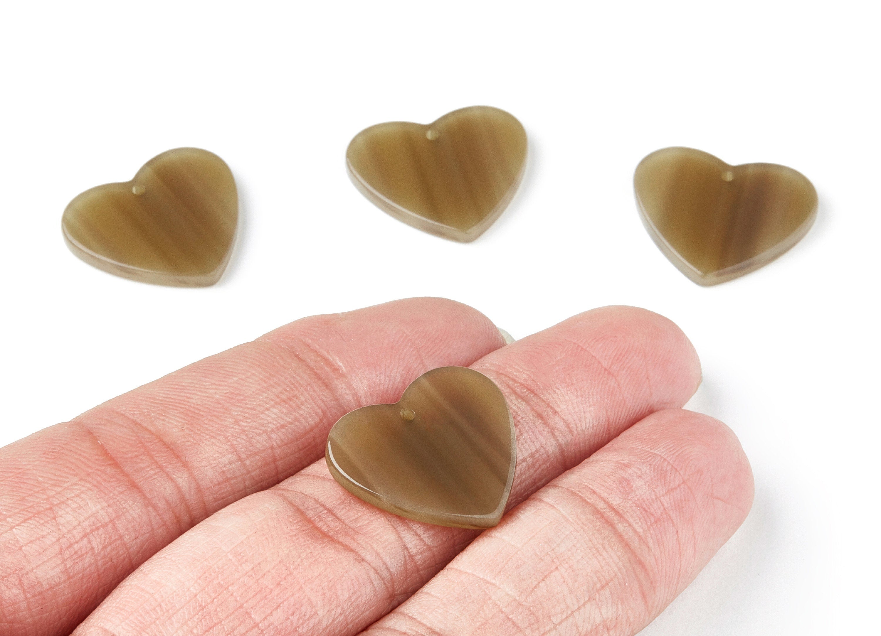 Acetate Heart Earring Charms - Acrylic Heart Pendant - Earring Findings - Jewelry Supplies - Color Code: A88 - 19.29x18.27x2.6mm - AC1277B - DOMEDBAZAAR