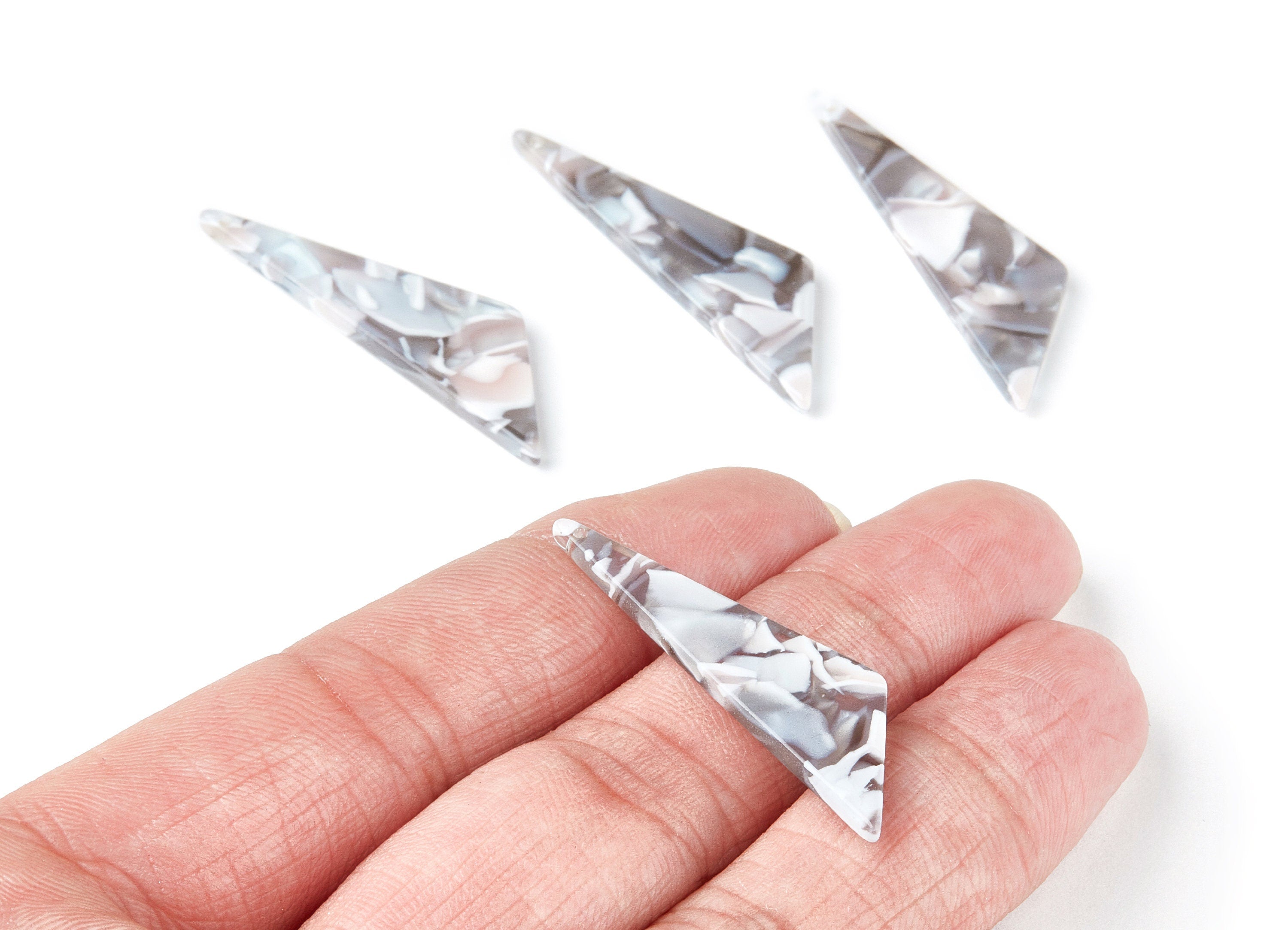 Acetate Triangle Earring Charms - Triangle Shaped Pendant - Earring Findings - Jewelry Supplies - 40x11.44x2.68mm - AC1162C - DOMEDBAZAAR