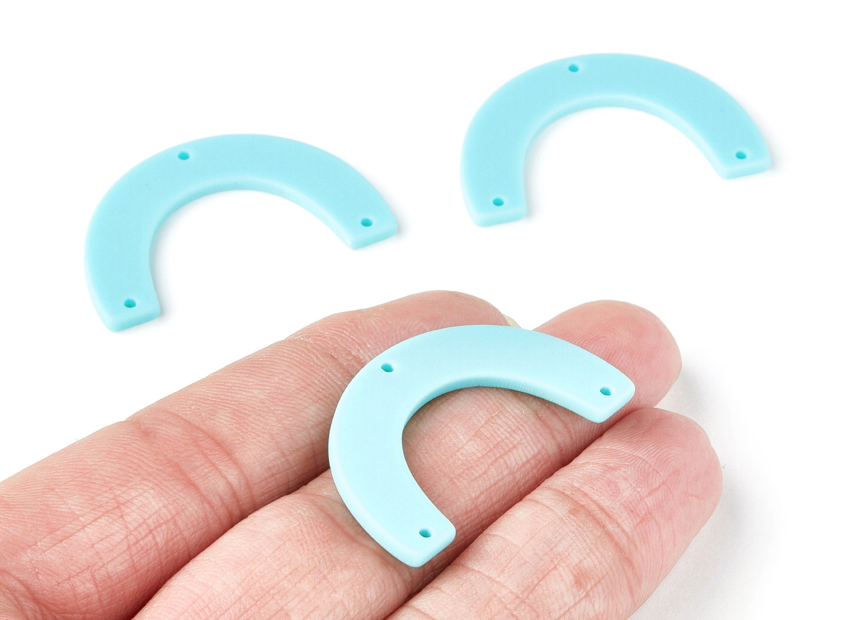 Acetate U Earring Charms - 3 Holes - U Pendant - Earring Findings - Jewelry Supplies - Color Code: A131 - 38.12x22.88x2.48mm - AC1329A - DOMEDBAZAAR