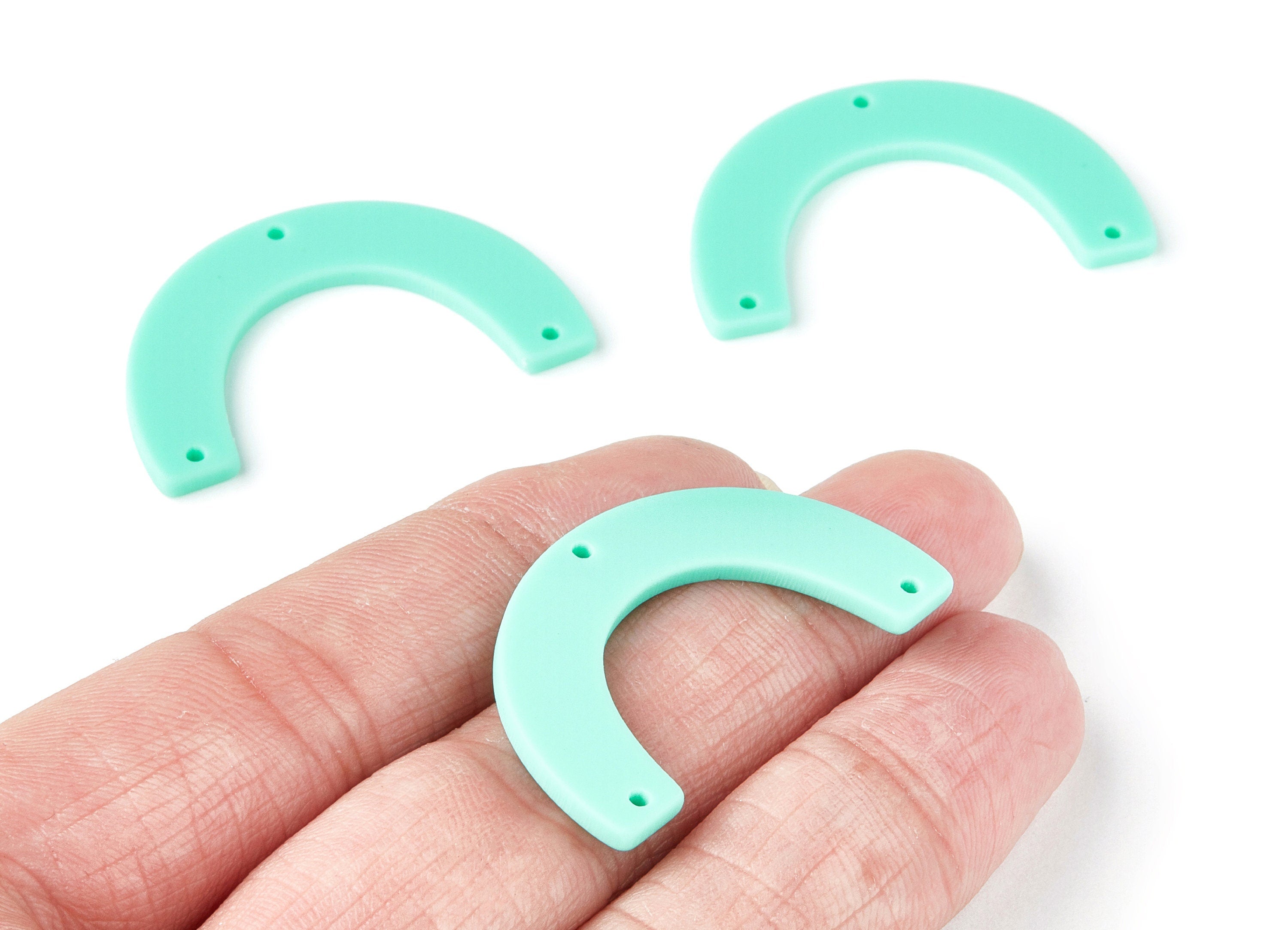 Acetate U Earring Charms - U Pendant With 3 Holes - Earring Findings - Jewelry Supplies - Color Code: A133 - 38.12x22.88x2.48mm - AC1329C - DOMEDBAZAAR