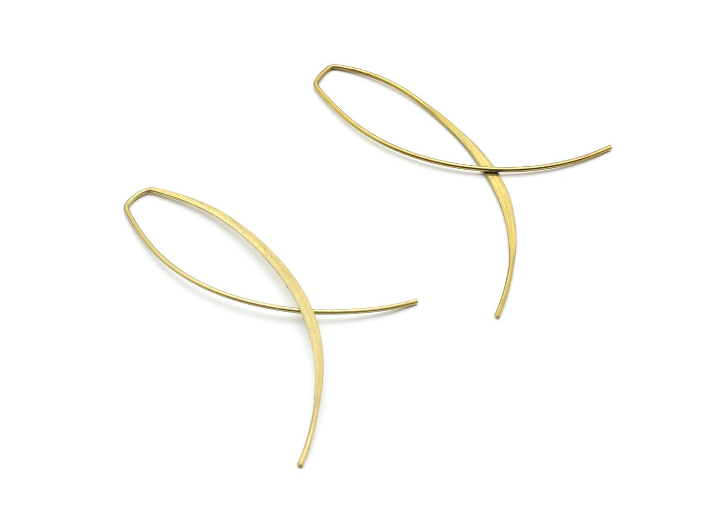 Brass Earring Wire - Raw Brass Ear Wire - Earring Findings - Jewelry Supplies - 59x19,3x0,78mm - PP1400 - DOMEDBAZAAR