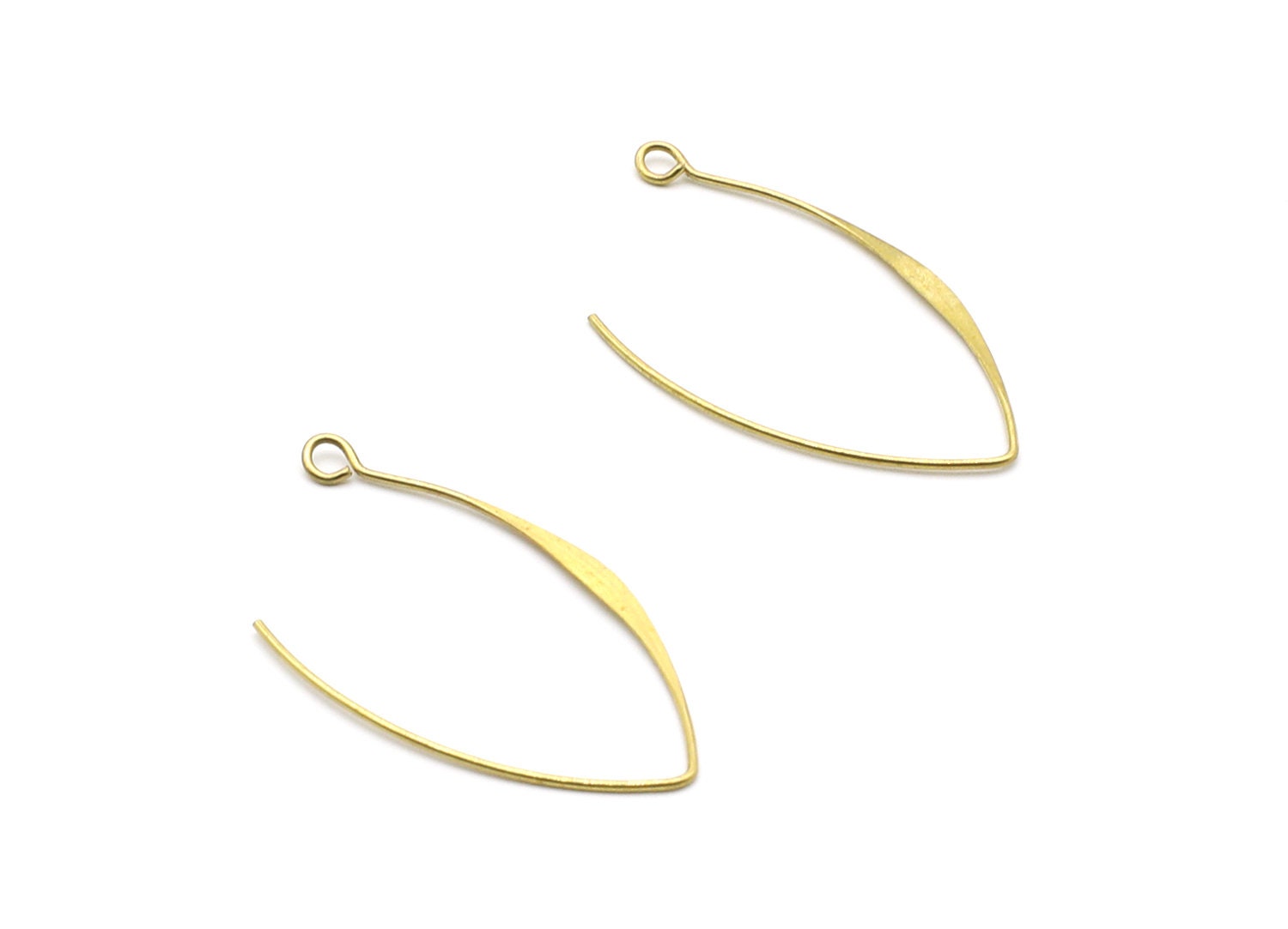 Brass Earring Wire - Raw Brass Ear Wire - Earring Findings - Jewelry Supplies - 36,5x19,18x0,7mm - PP1402 - DOMEDBAZAAR