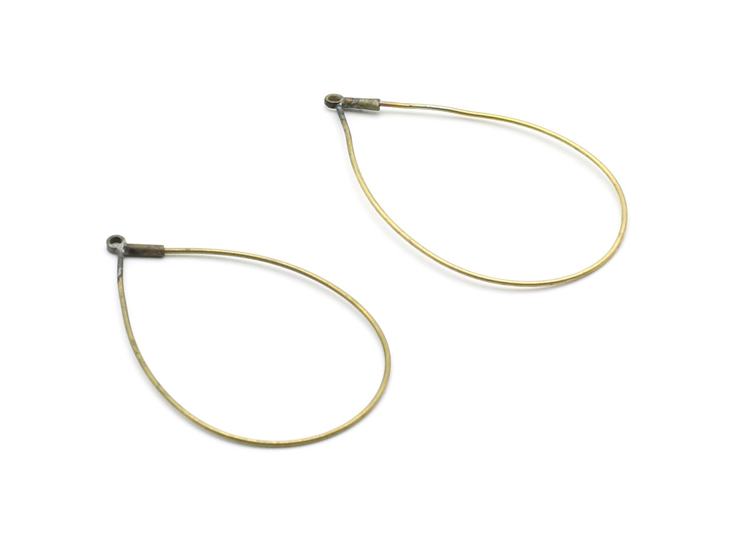 Brass Earring Wire - Raw Brass Ear Wire - Earring Findings - Jewelry Supplies - 36,6x24x0,59mm - PP1403 - DOMEDBAZAAR