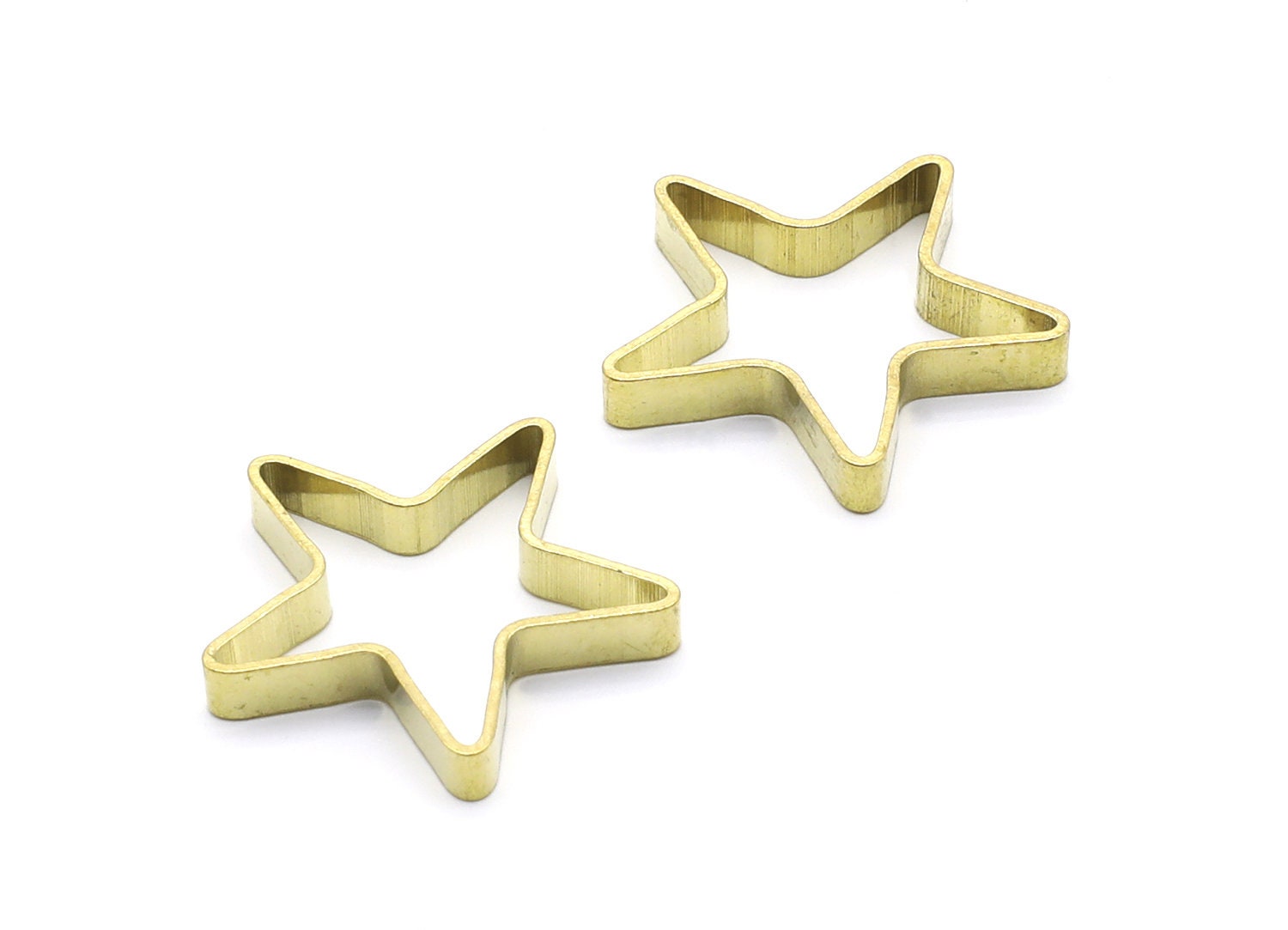 Brass Star Charms - Star Shaped Raw Brass Pendant - Jewelry Supplies - 28,6x28,6x4,16mm - PP1396 - DOMEDBAZAAR