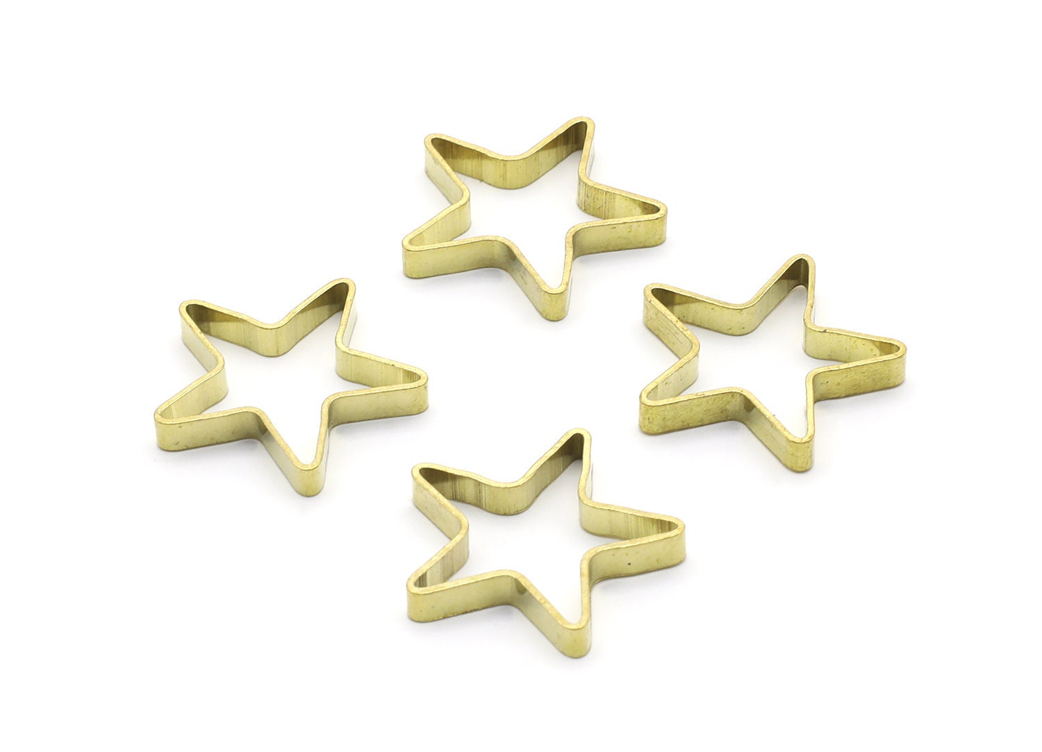 Brass Star Charms - Star Shaped Raw Brass Pendant - Jewelry Supplies - 28,6x28,6x4,16mm - PP1396 - DOMEDBAZAAR