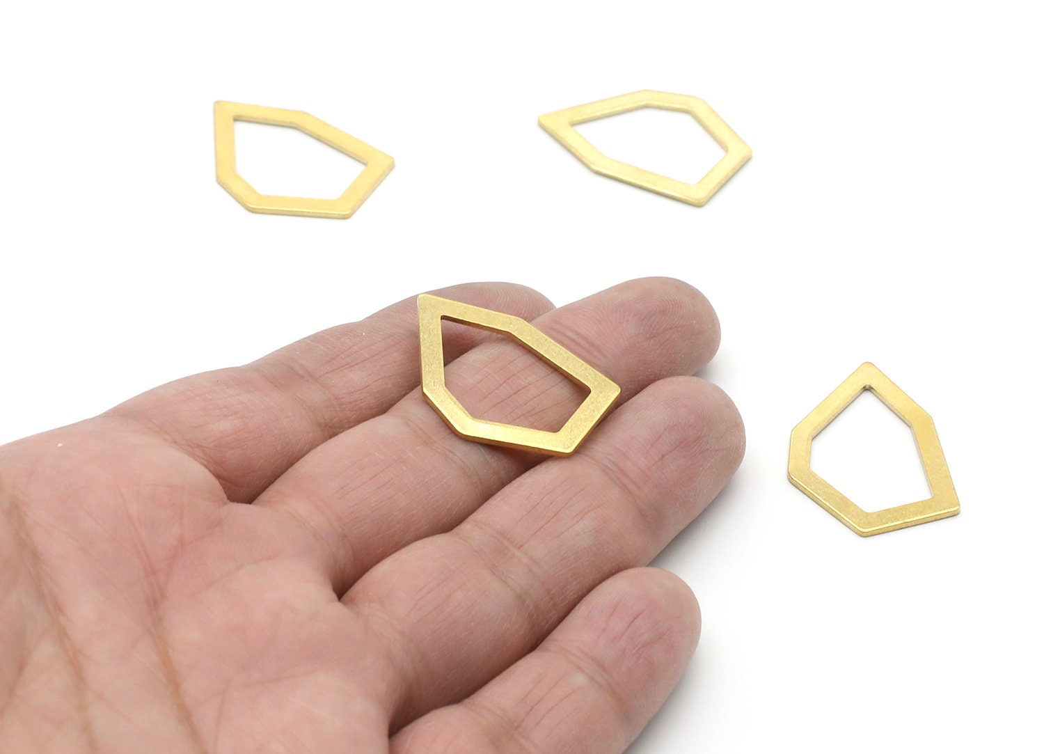 Brass Geometric Charms - Geometric Shaped Raw Brass pendant - Earring Findings - Jewelry Supplies - 29,09x20x1,03mm - PP1410 - DOMEDBAZAAR