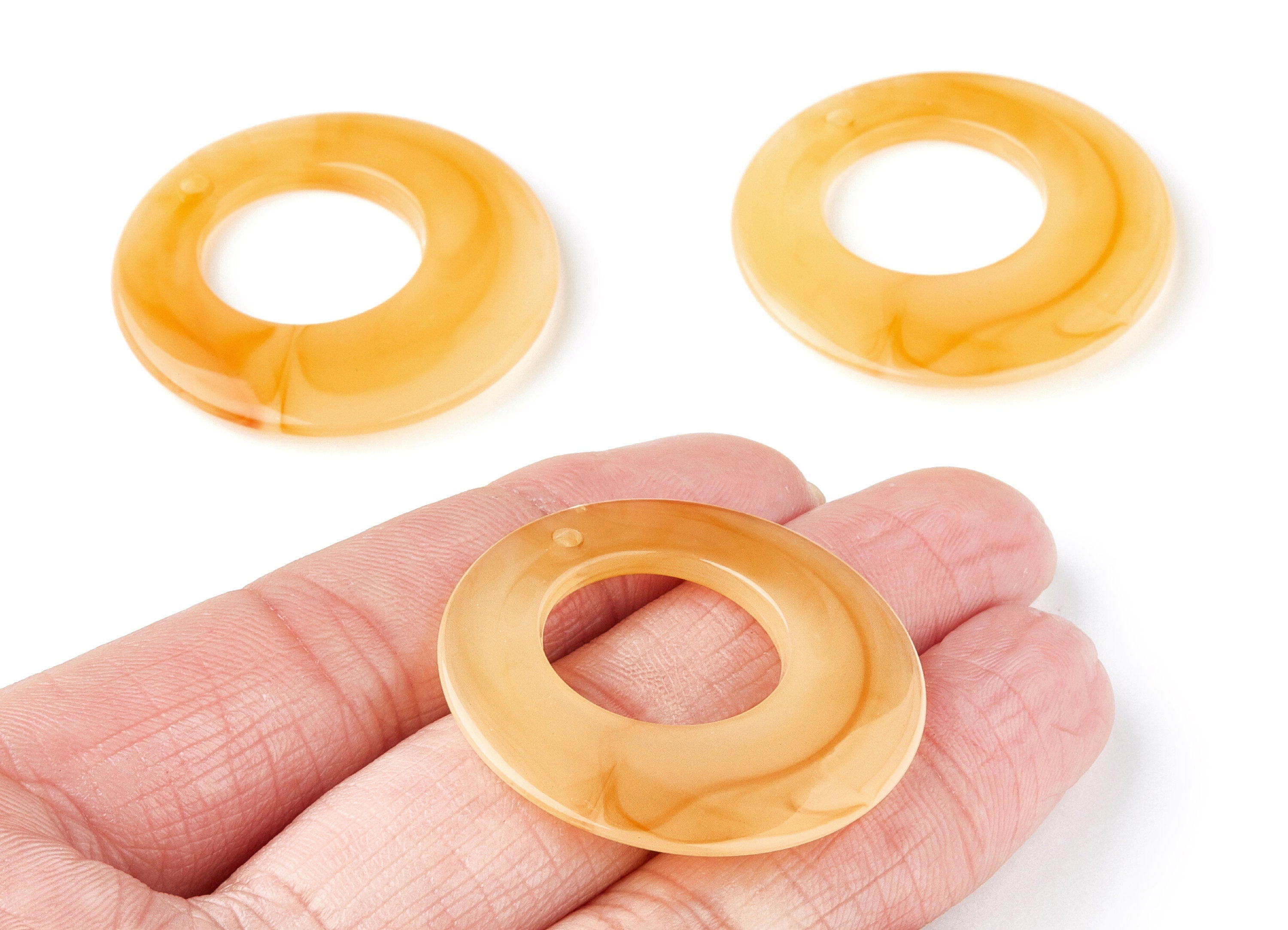 Resin Charms - Resin Earrings - Circle Shaped Earrings Charms - Earring Findings - Jewelery Making - 38x38x4,83mm - AC1275E - DOMEDBAZAAR