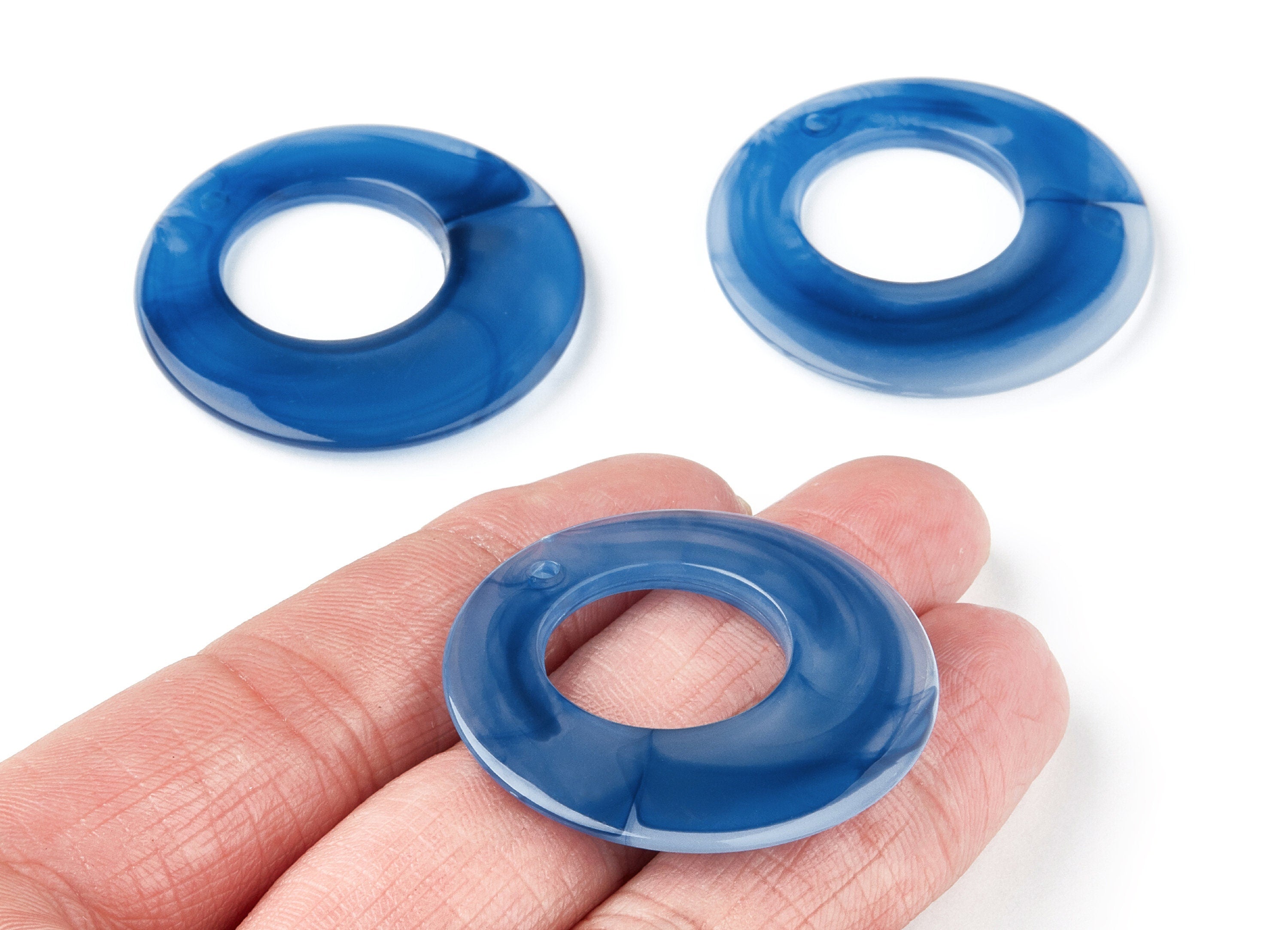 Resin Charms - Resin Earrings - Circle Shaped Earrings Charms - Earring Findings - Jewelery Making - 38x38x4,83mm - AC1275F - DOMEDBAZAAR