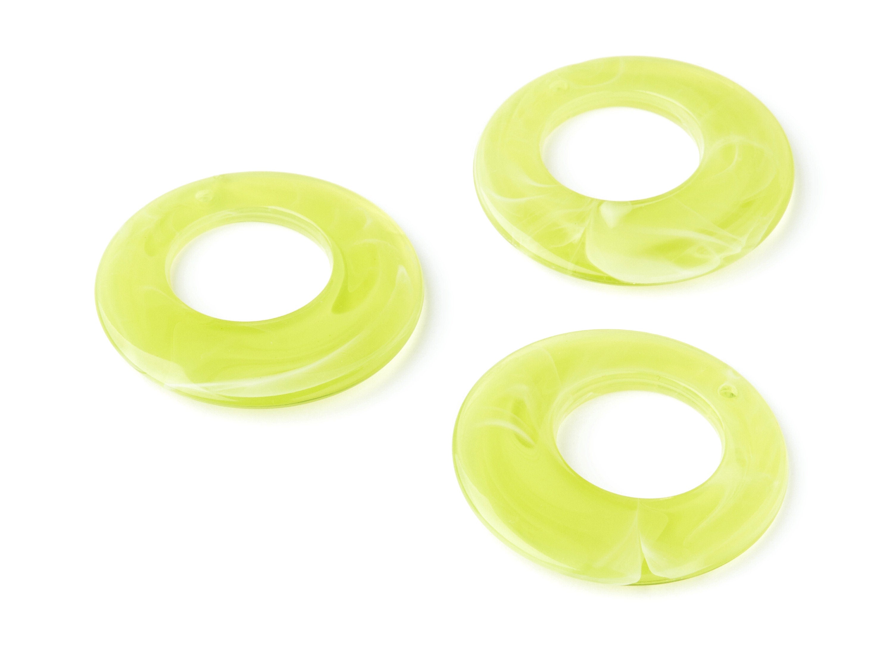 Resin Charms - Resin Earrings - Circle Shaped Earrings Charms - Earring Findings - Jewelery Making - 38x38x4,83mm - AC1275G - DOMEDBAZAAR