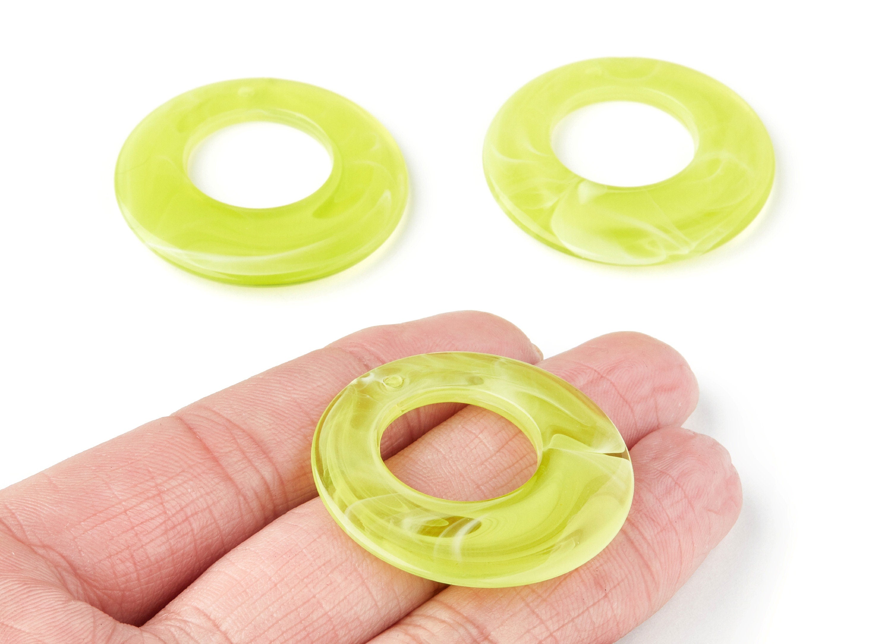 Resin Charms - Resin Earrings - Circle Shaped Earrings Charms - Earring Findings - Jewelery Making - 38x38x4,83mm - AC1275G - DOMEDBAZAAR