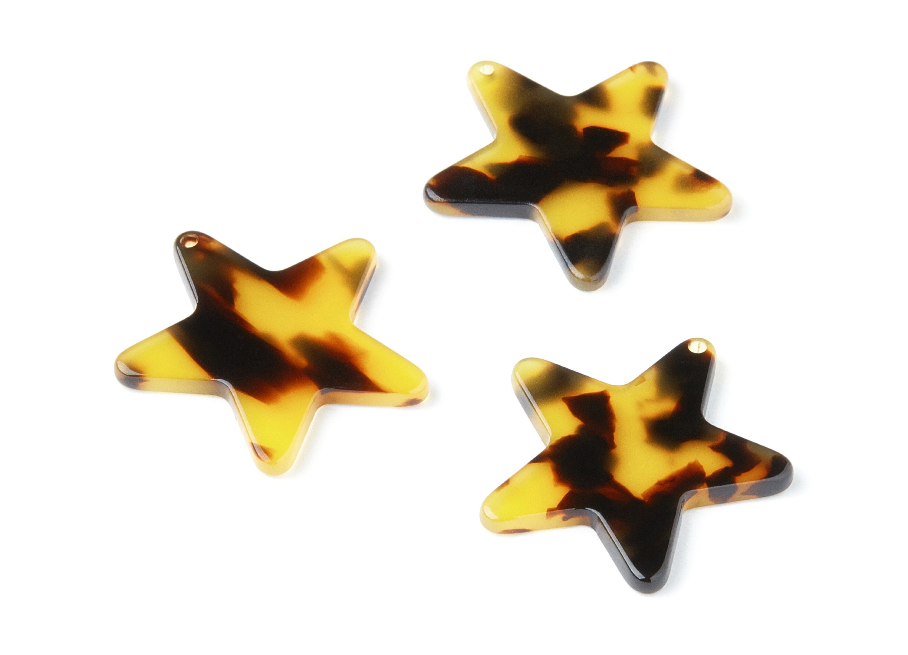 Acetate Acrylic Earring Charms - Tortoise Shell Earrings - Star Pendant - Jewelry Supplies - Color Code: A02 - 29,5x26,87x2,48mm - AC1326A - DOMEDBAZAAR