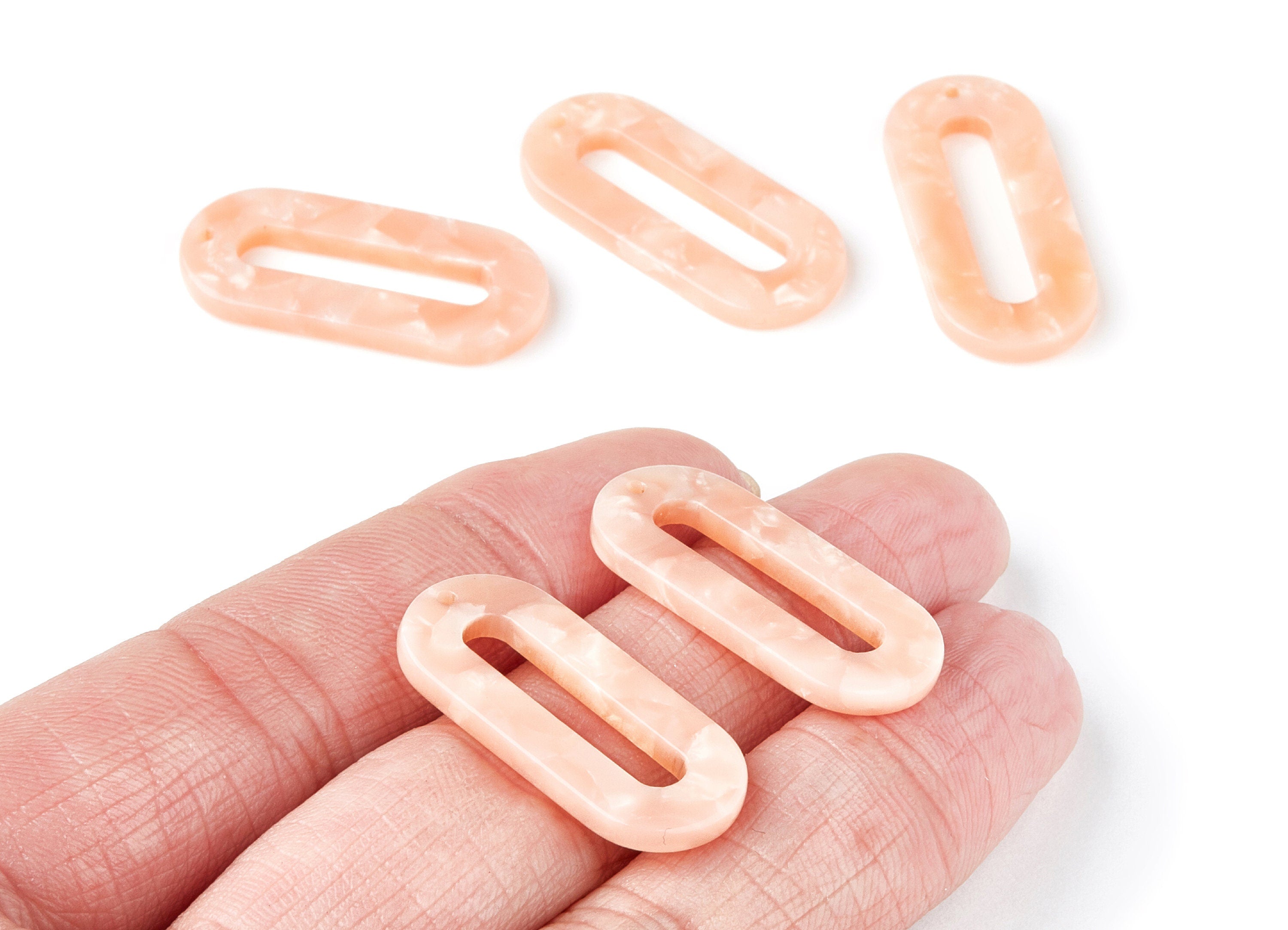 Acetate Oval & Zero Charms - Oval Earrings and Pendant - Earring Findings - Jewelry Supplies - Color code: A53 - 30x13.5x2.6mm - AC1033B - DOMEDBAZAAR