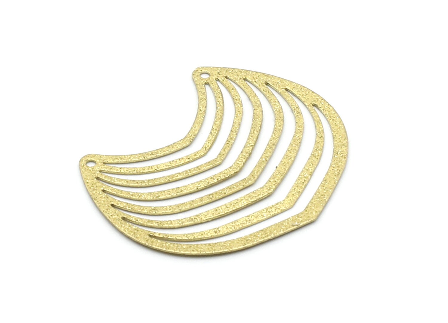 Brass Geometric Charms - Geometric U Shaped Raw Brass Connector with 2 Hole - Jewelry Supplies - 33,66x27,92x0,47mm - PP1436 - DOMEDBAZAAR