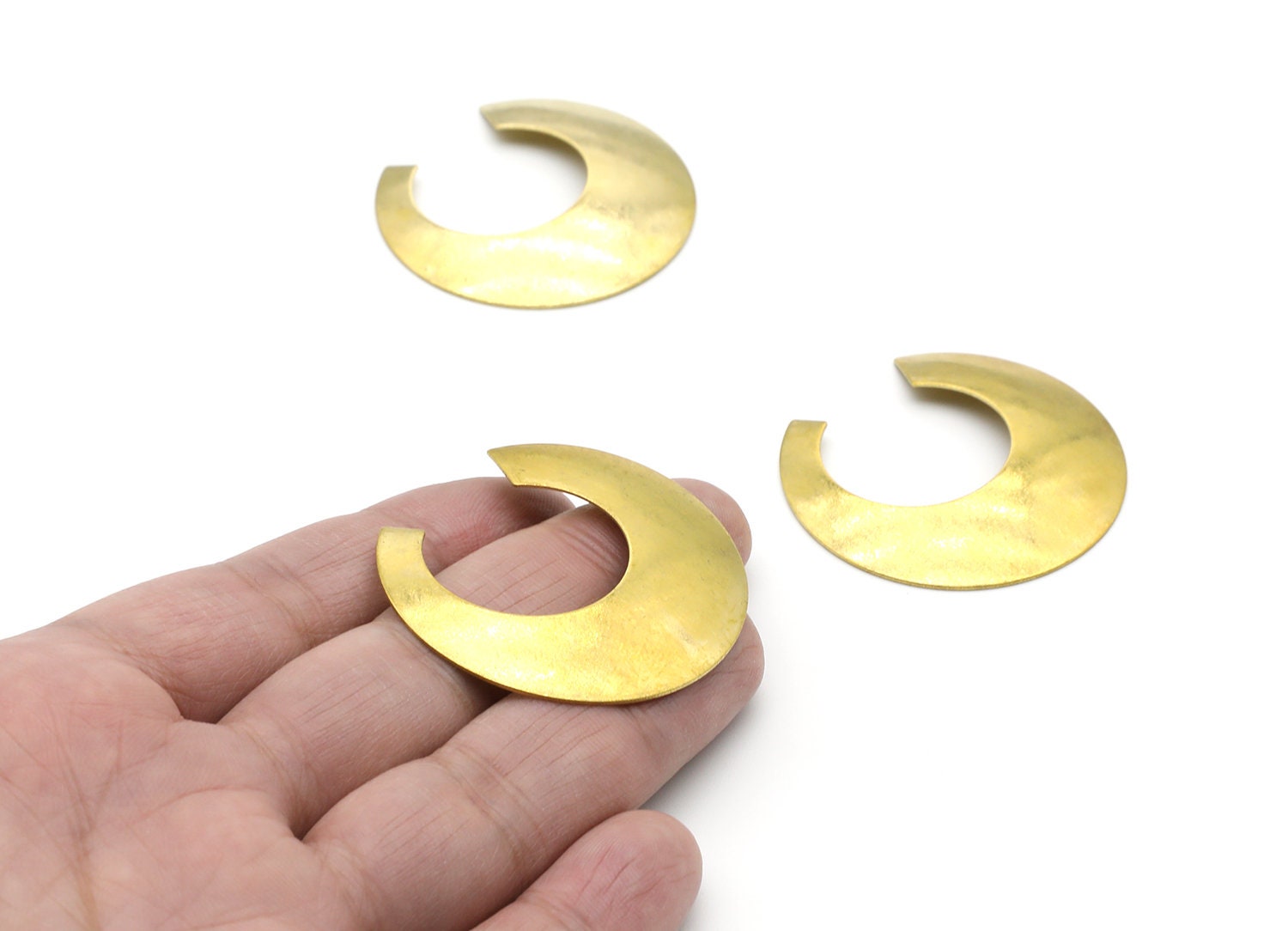 Brass Geometric Charms - Geometric Round Shaped Raw Brass - Jewelry Supplies - 41,92x39,28x0,63mm - PP1428 - DOMEDBAZAAR