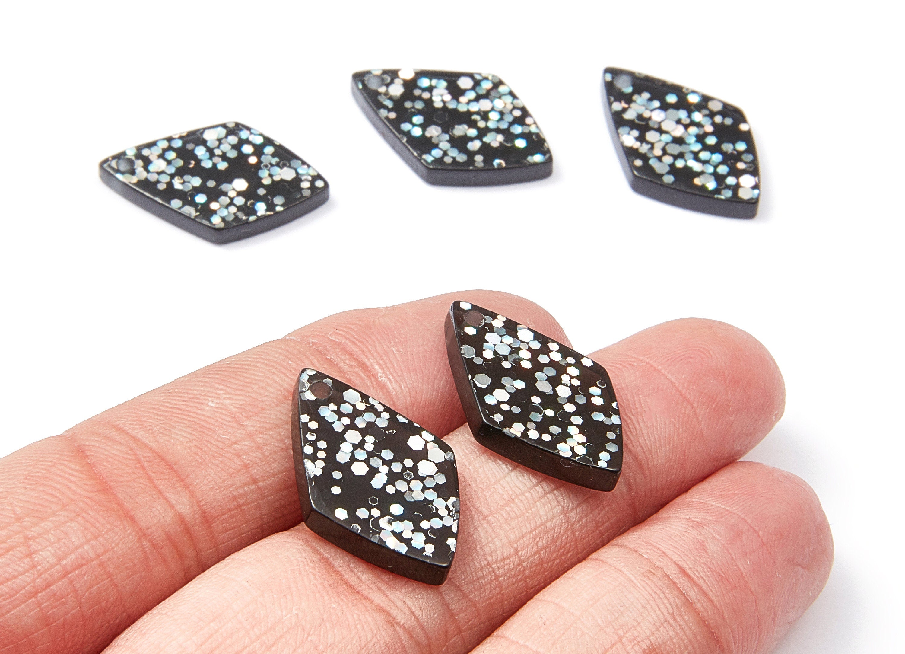 Acrylic Rhombus Earring Charms - Rhombus Pendant - Earring Findings - Jewelry Supplies - Color Code: A100 - 23,49x14,95x2,39mm - AC1304C - DOMEDBAZAAR