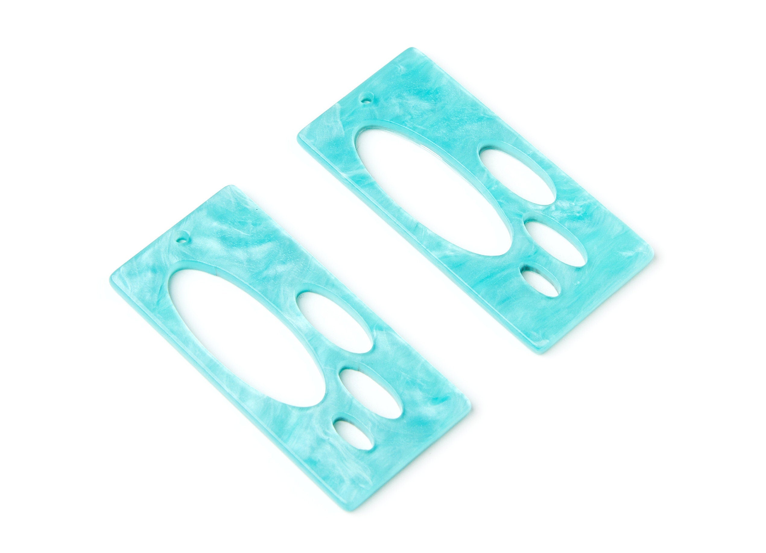 Acrylic Rectangle Earring Charms - Big Rectangle Shaped - Earring Findings - Jewelry Supplies - 51.43x24.58x2.56mm - AC1243B - DOMEDBAZAAR
