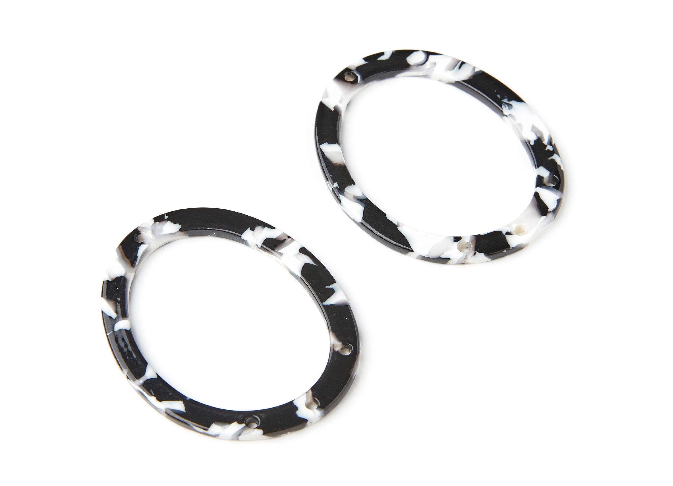 Acetate Oval Earring Charms - Acrylic Oval Pendant - Earring Findings - Jewelry Supplies - Color Code: A17 - 50x40x2,77mm - AC1214A - DOMEDBAZAAR