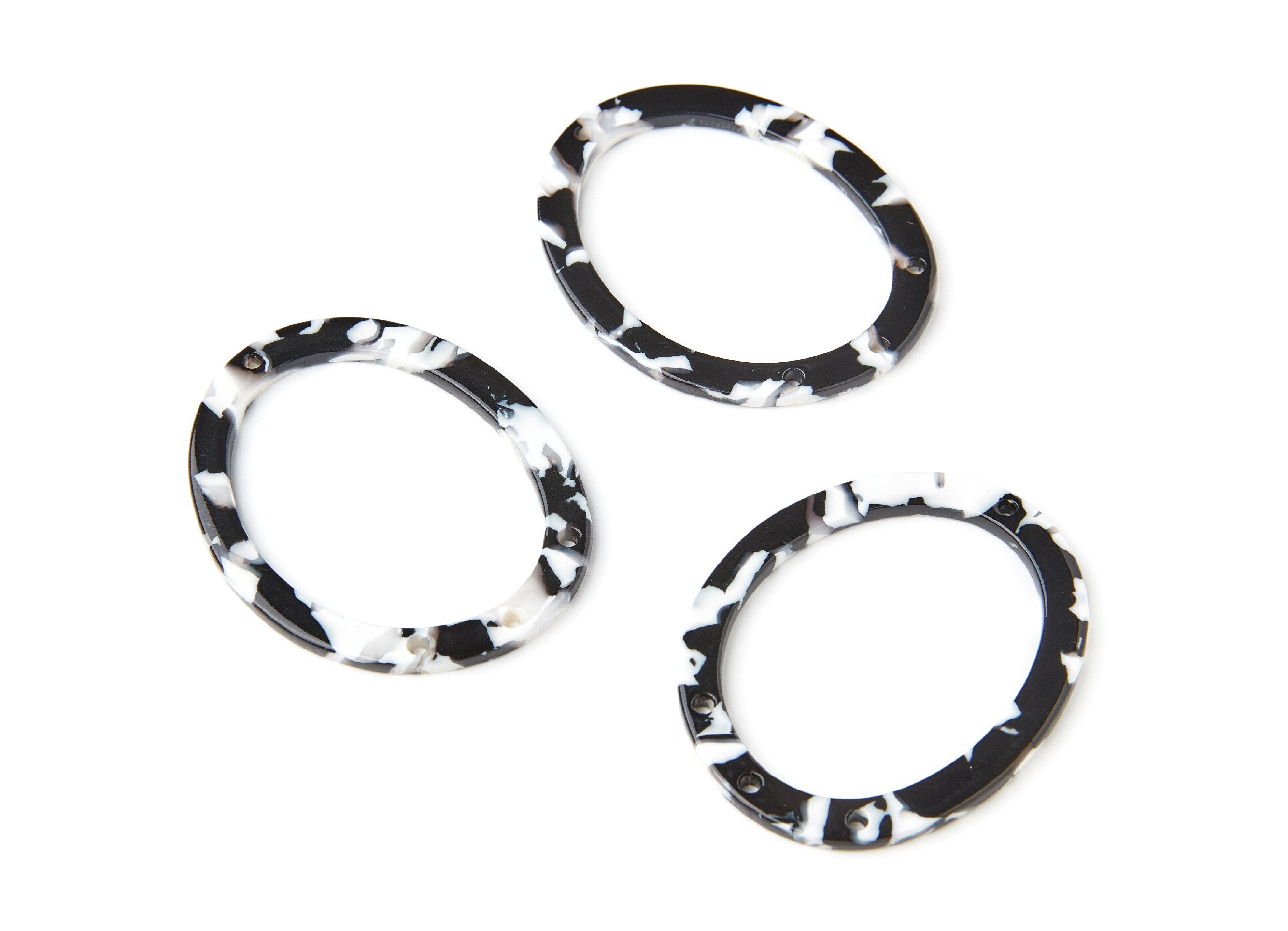 Acetate Oval Earring Charms - Acrylic Oval Pendant - Earring Findings - Jewelry Supplies - Color Code: A17 - 50x40x2,77mm - AC1214A - DOMEDBAZAAR