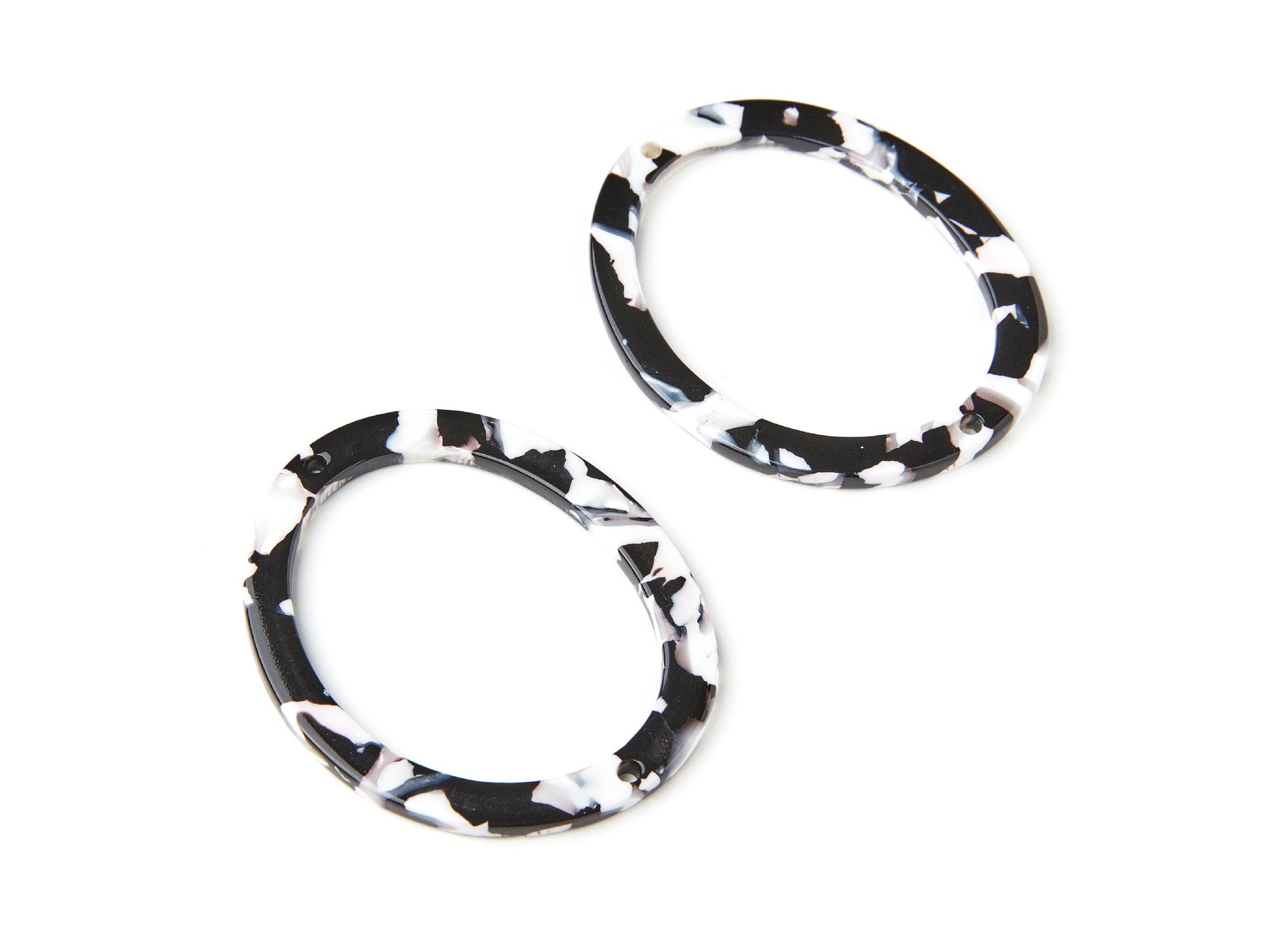 AcetateOval Earring Charms - Acrylic Oval Pendant - Earring Findings - Jewelry Supplies - Color Code: A17 - 50x40x2,77mm - AC1215A - DOMEDBAZAAR