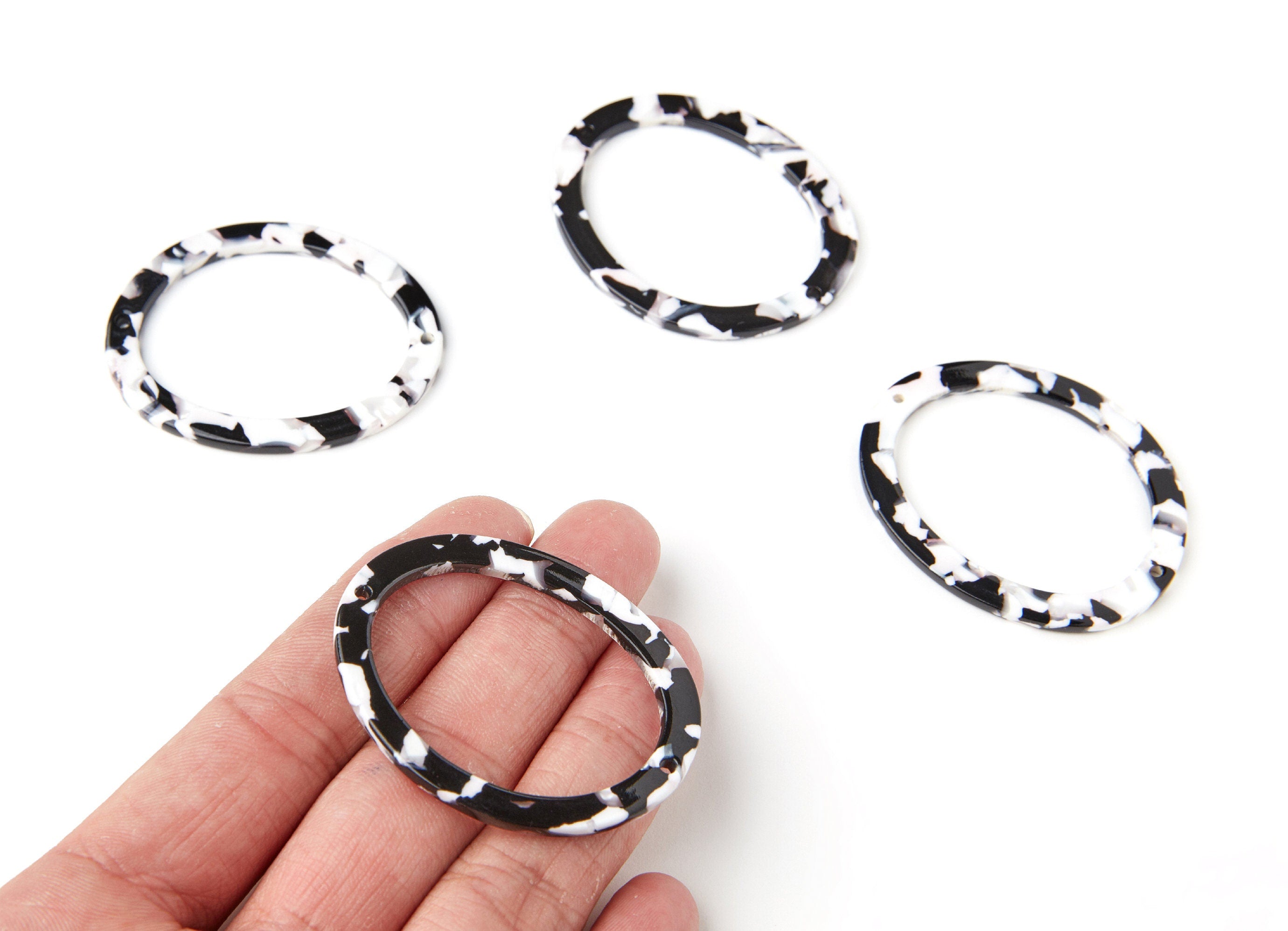 AcetateOval Earring Charms - Acrylic Oval Pendant - Earring Findings - Jewelry Supplies - Color Code: A17 - 50x40x2,77mm - AC1215A - DOMEDBAZAAR