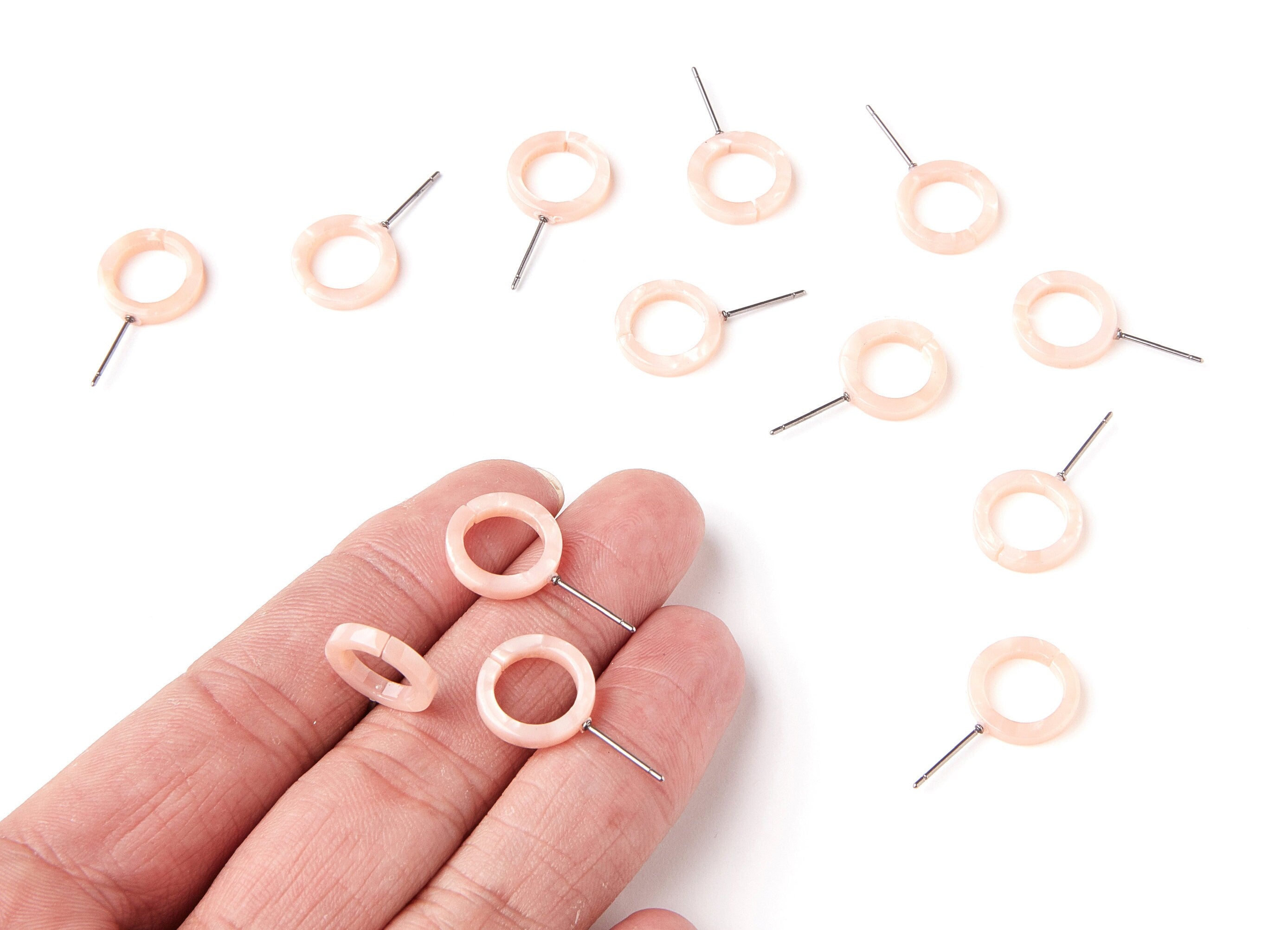 Acetate Circle Earring Stud - Acrylic Circle Earring Post - Earring Post - Jewelry Supplies - Color code: A53 - 13,53x13,53x2,75mm - AC1224E - DOMEDBAZAAR